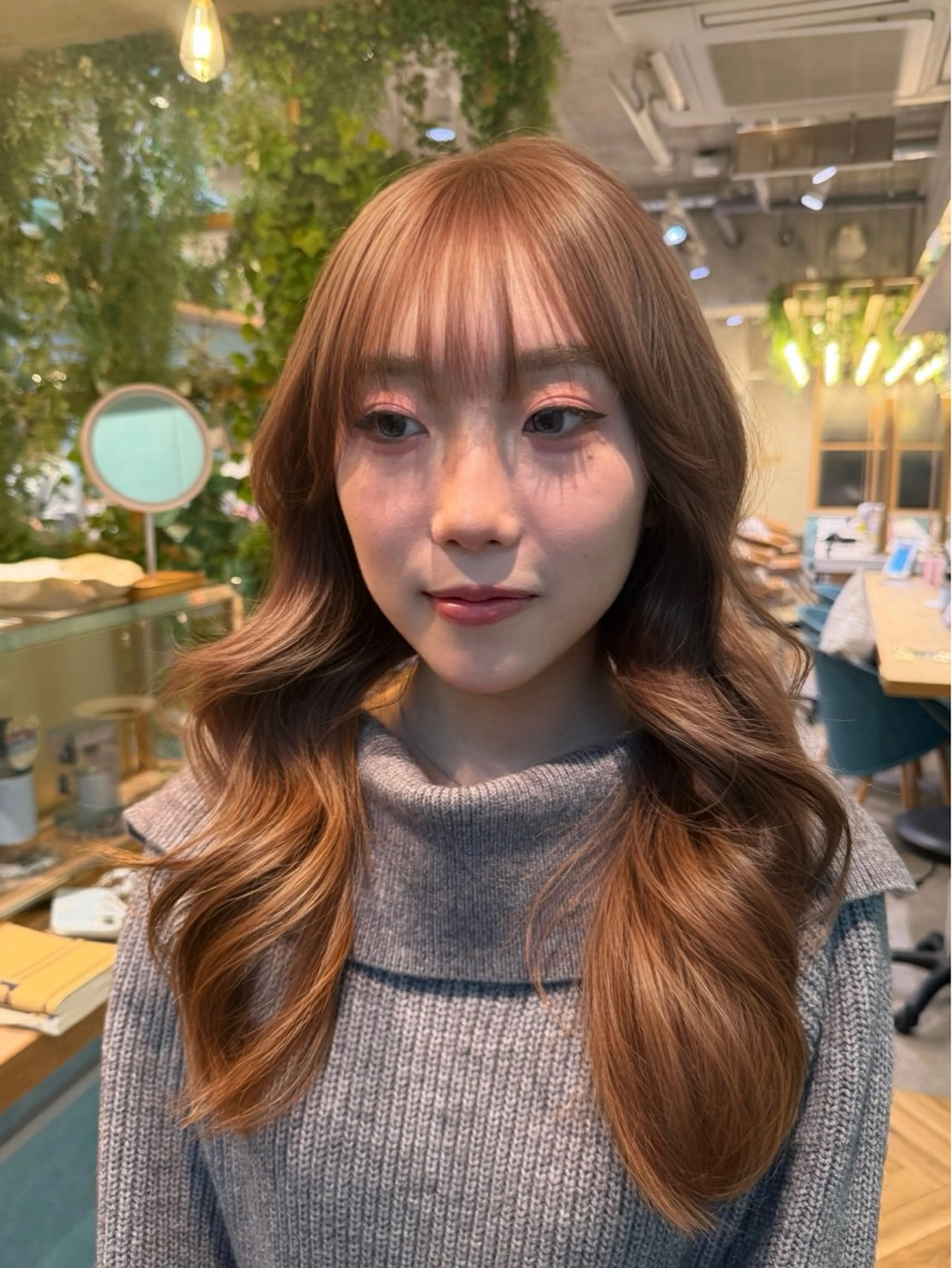 セミロング カラー カット ヘアカラー トリートメント ♥️韓国レイヤー/ カラー/優希/大宮のヘアスタイル