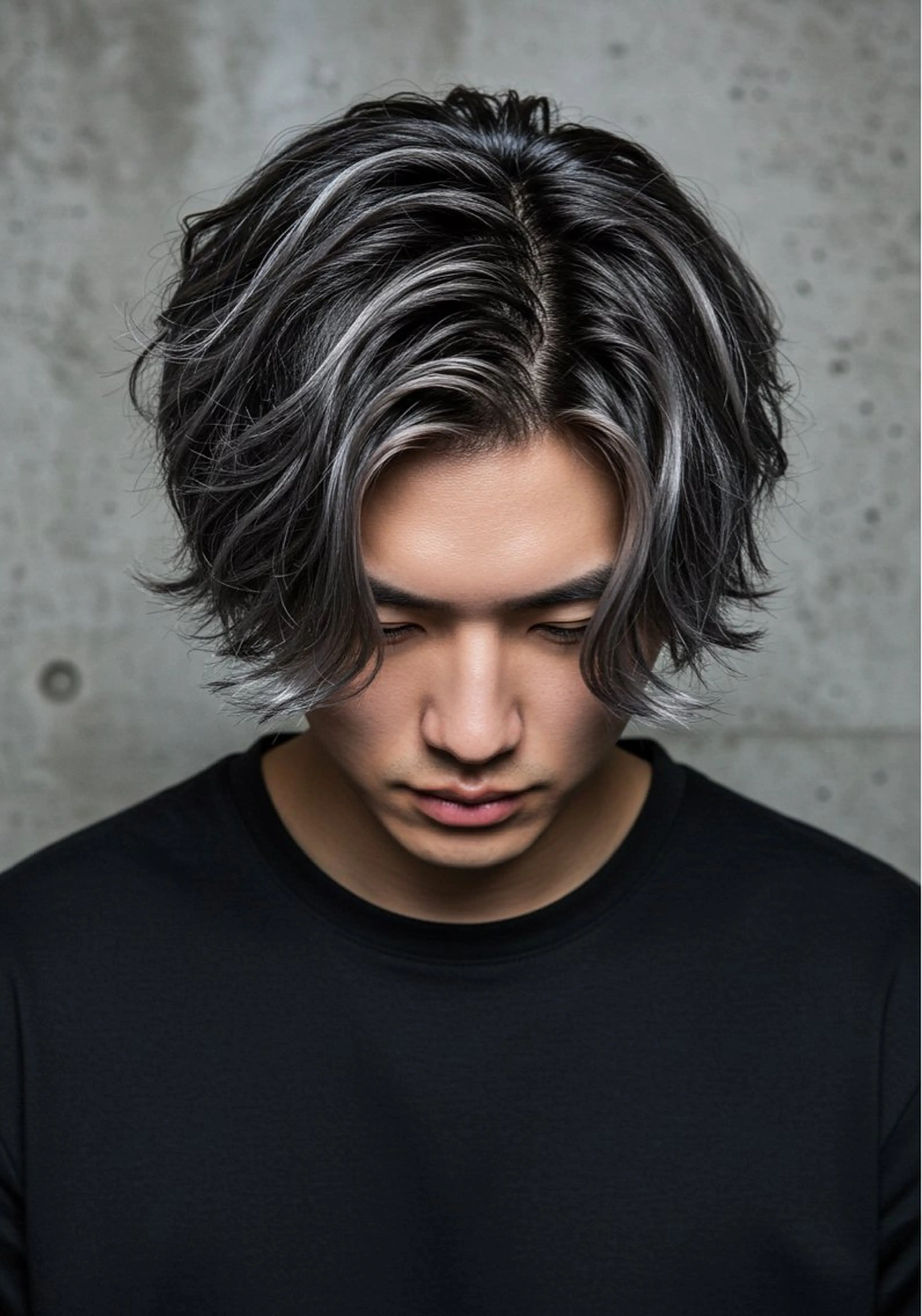 ミディアム カラー メンズ あくつ べんのヘアスタイル