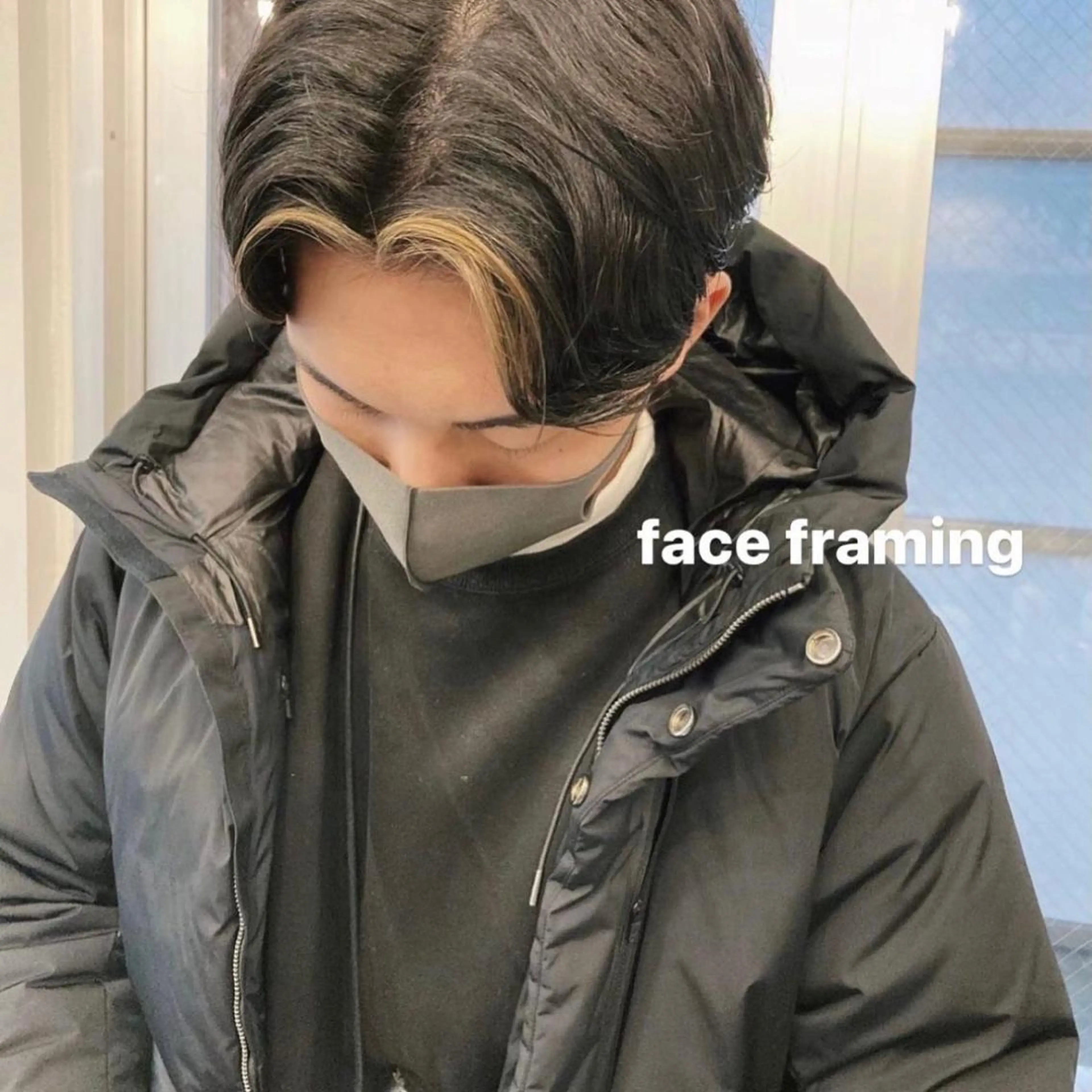 ショート カラー メンズ センターパート ミストバング  フェイスフレーミング センターパート／マッ シュ／パーマ　あさみのヘアスタイル