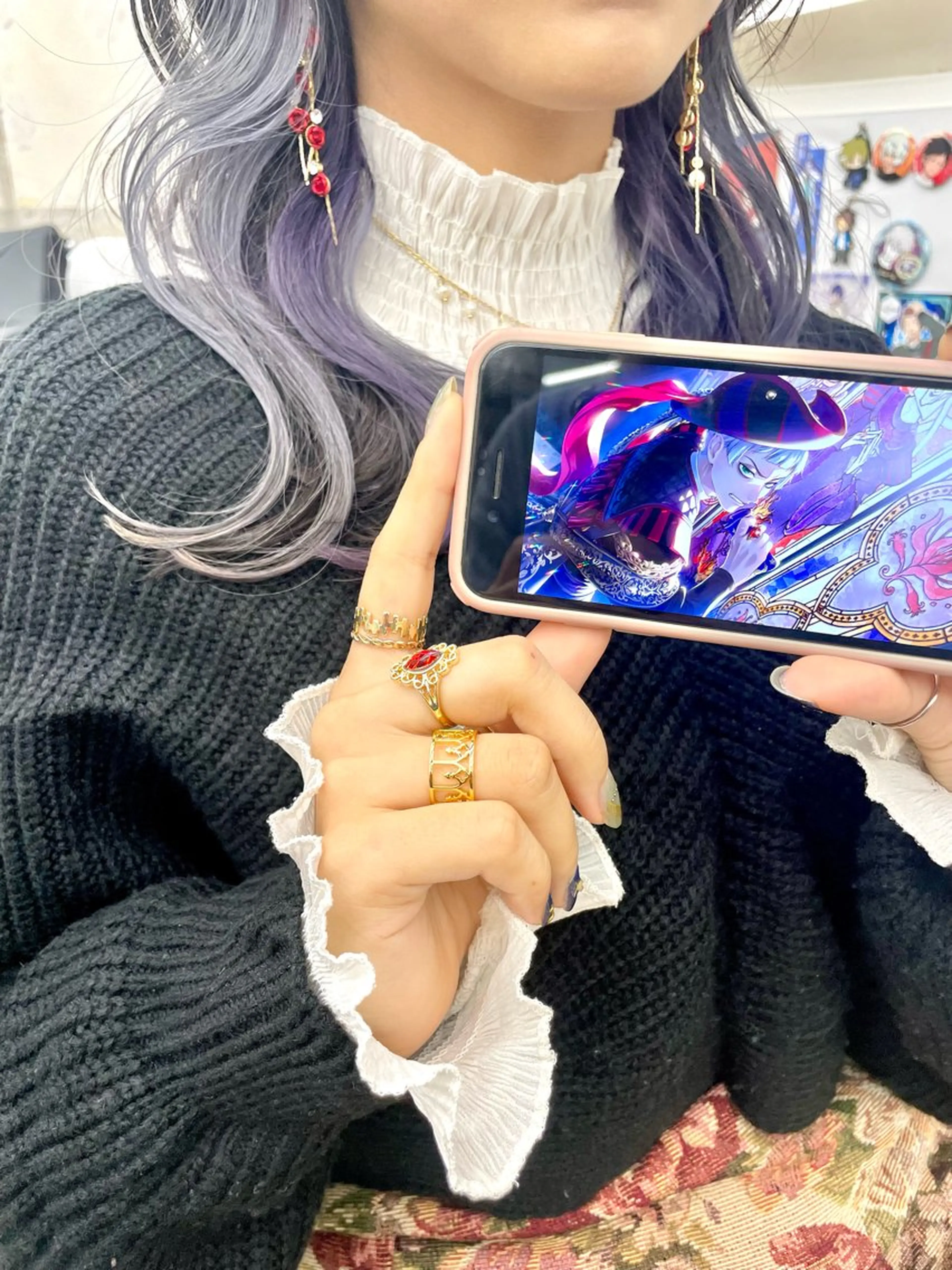 セミロング カラー インナーカラー 推し ブリーチ  髪質改善のヘアスタイル