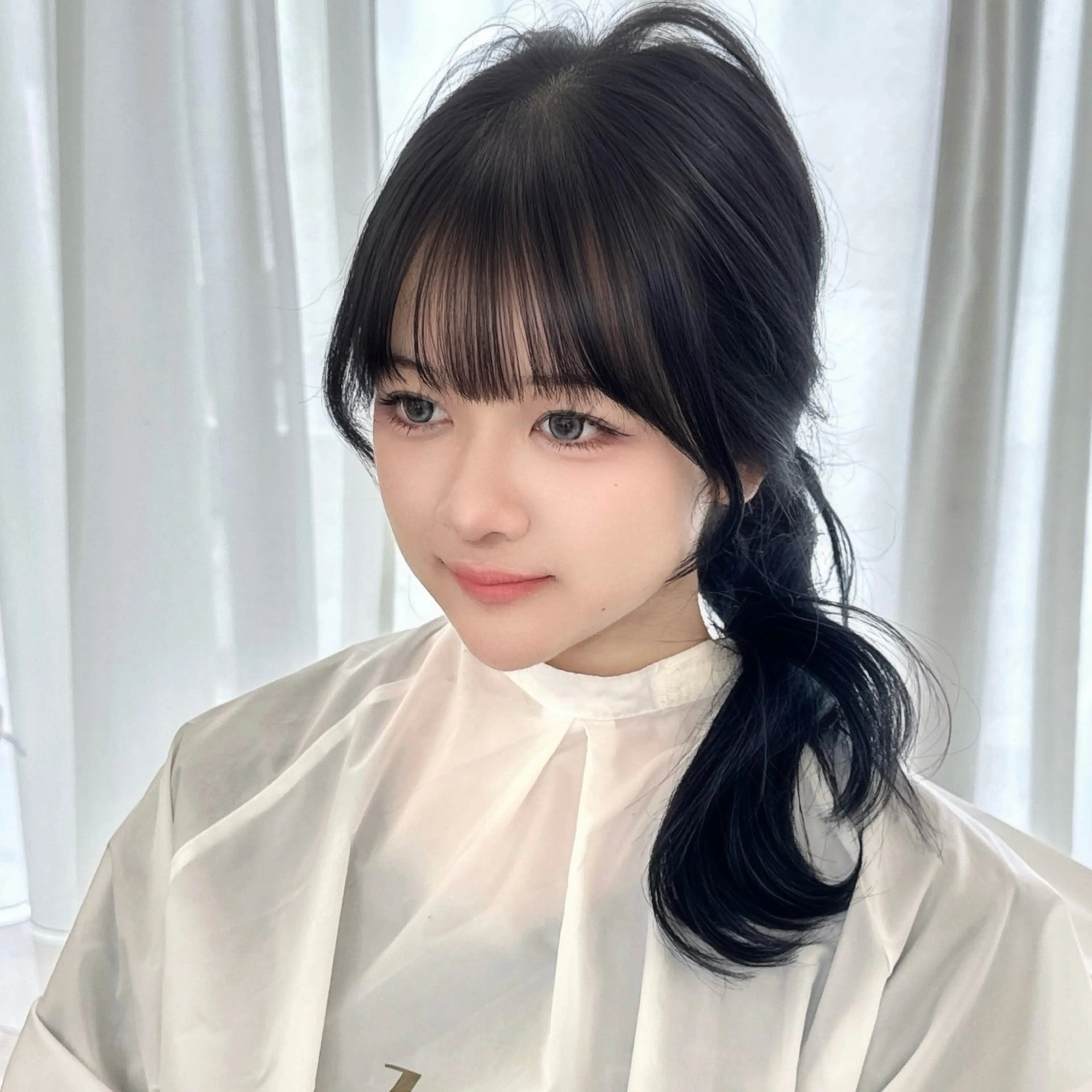 ミディアム カラー ヘアアレンジ 小顔カット カット ヘアカラー ヘアセット kana 栄美容師/韓国ヘアのヘアスタイル