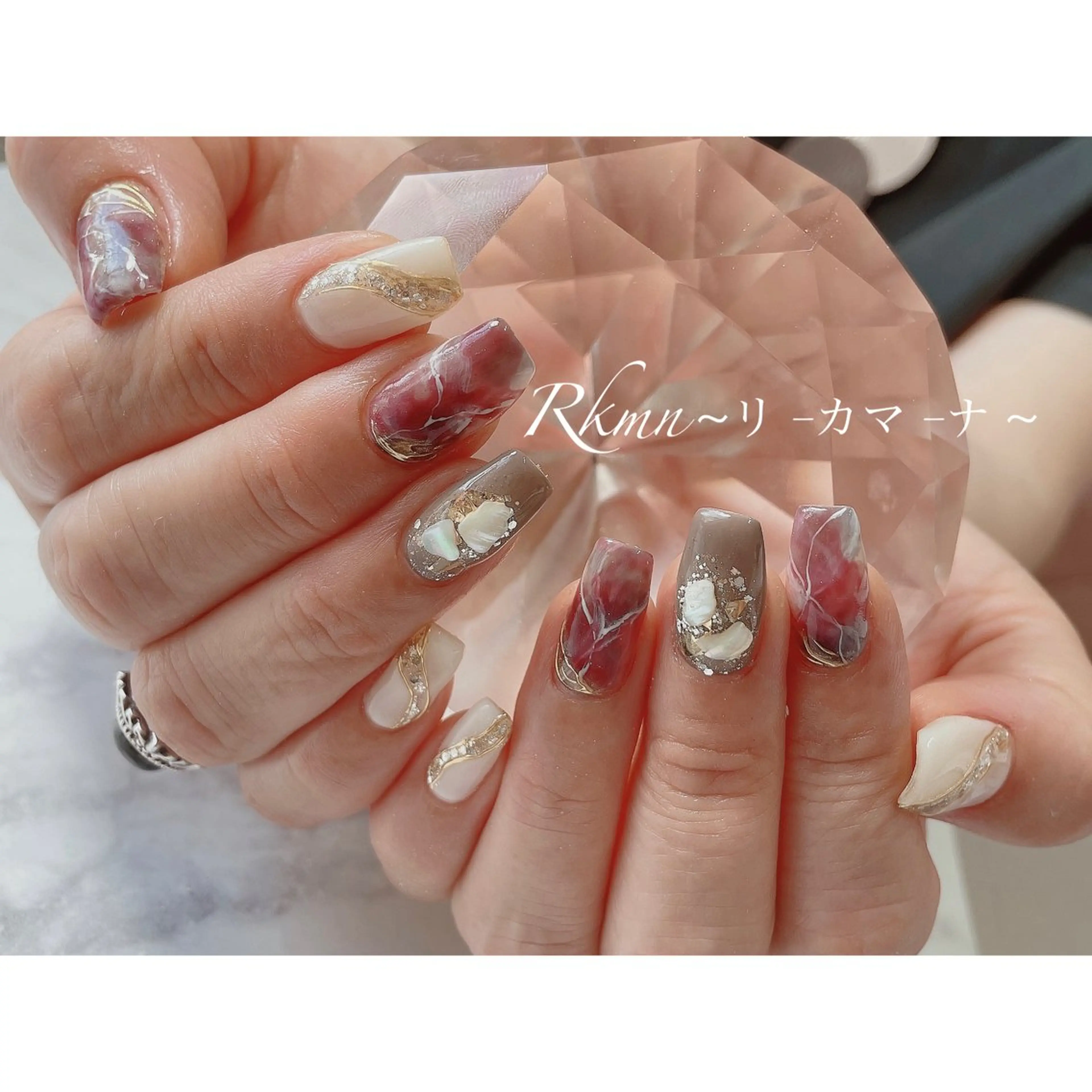 ネイル アートネイル ラメ(グリッター) ミラーネイル ニュアンスネイル 春ネイル ハンドネイル フットネイル ハンドケア Rkmn ~リ-カマ-ナ~のネイルデザイン