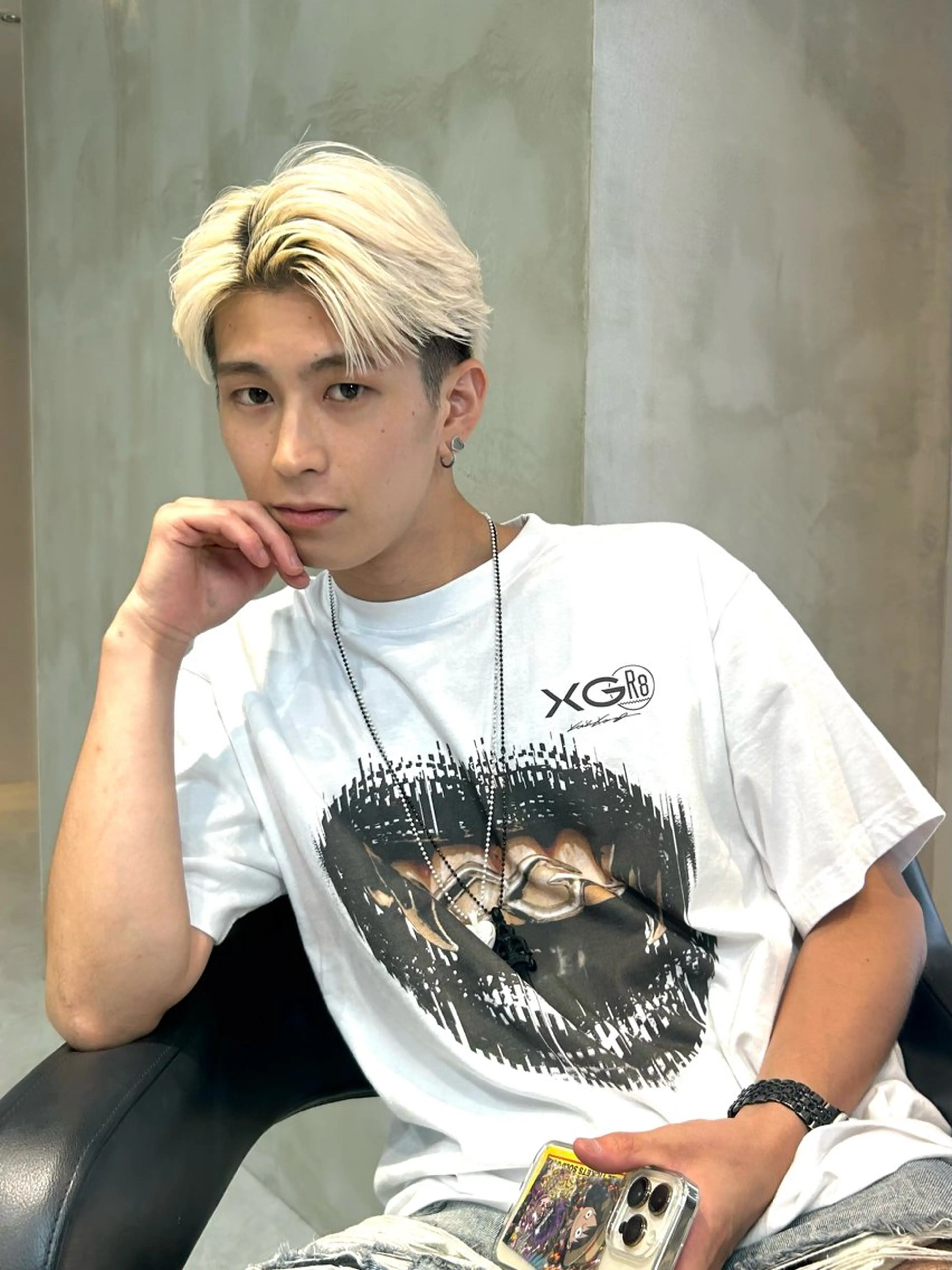 ショート カラー メンズ 岡田大志🇰🇷 中/韓メンズヘアのヘアスタイル