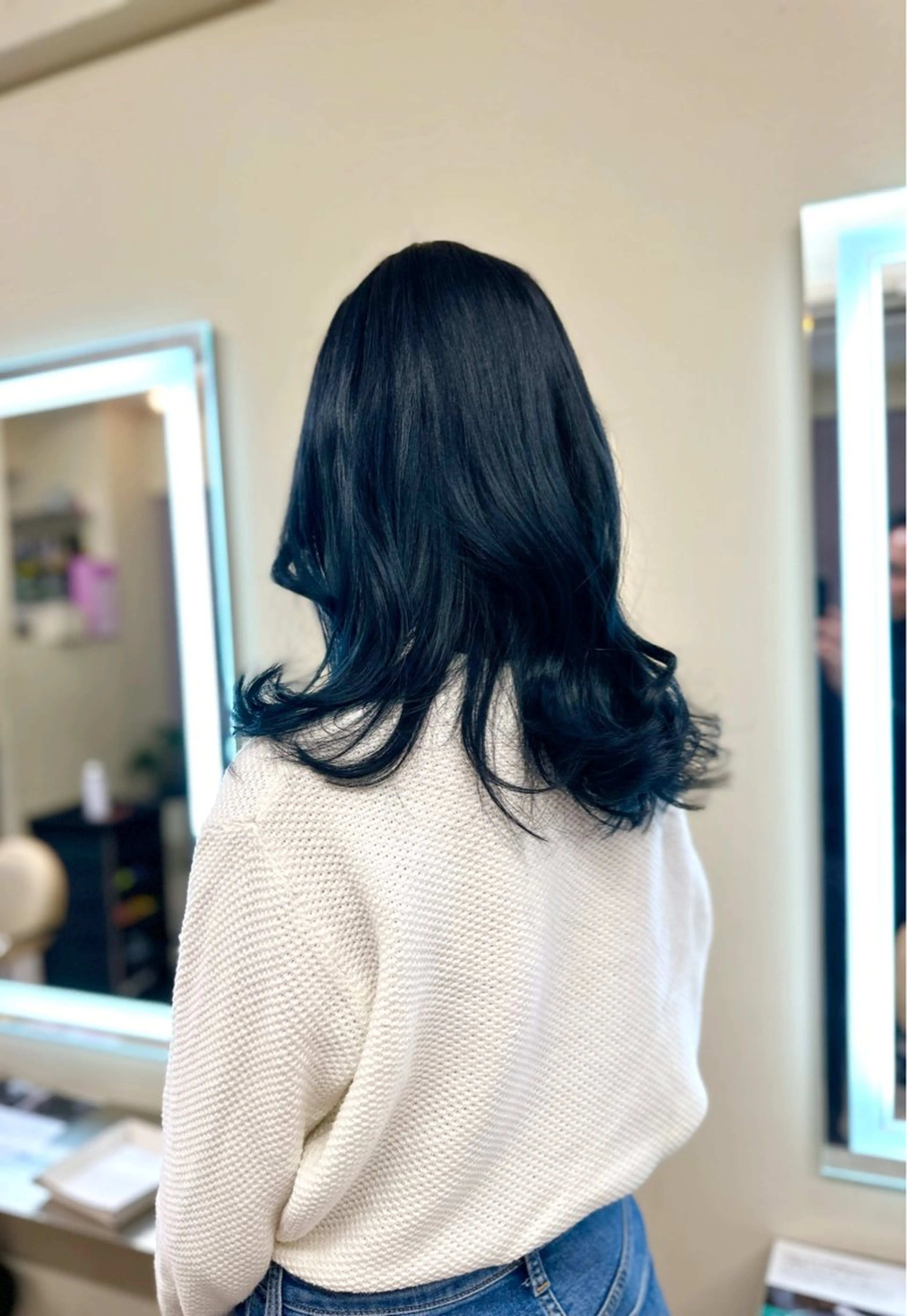 セミロング カラー アディクシーカラー バレイヤージュ ブリーチ デザインカラー ダブルカラー カット ヘアカラー トリートメント opus 店長大和 レイヤー/赤み消しのヘアスタイル
