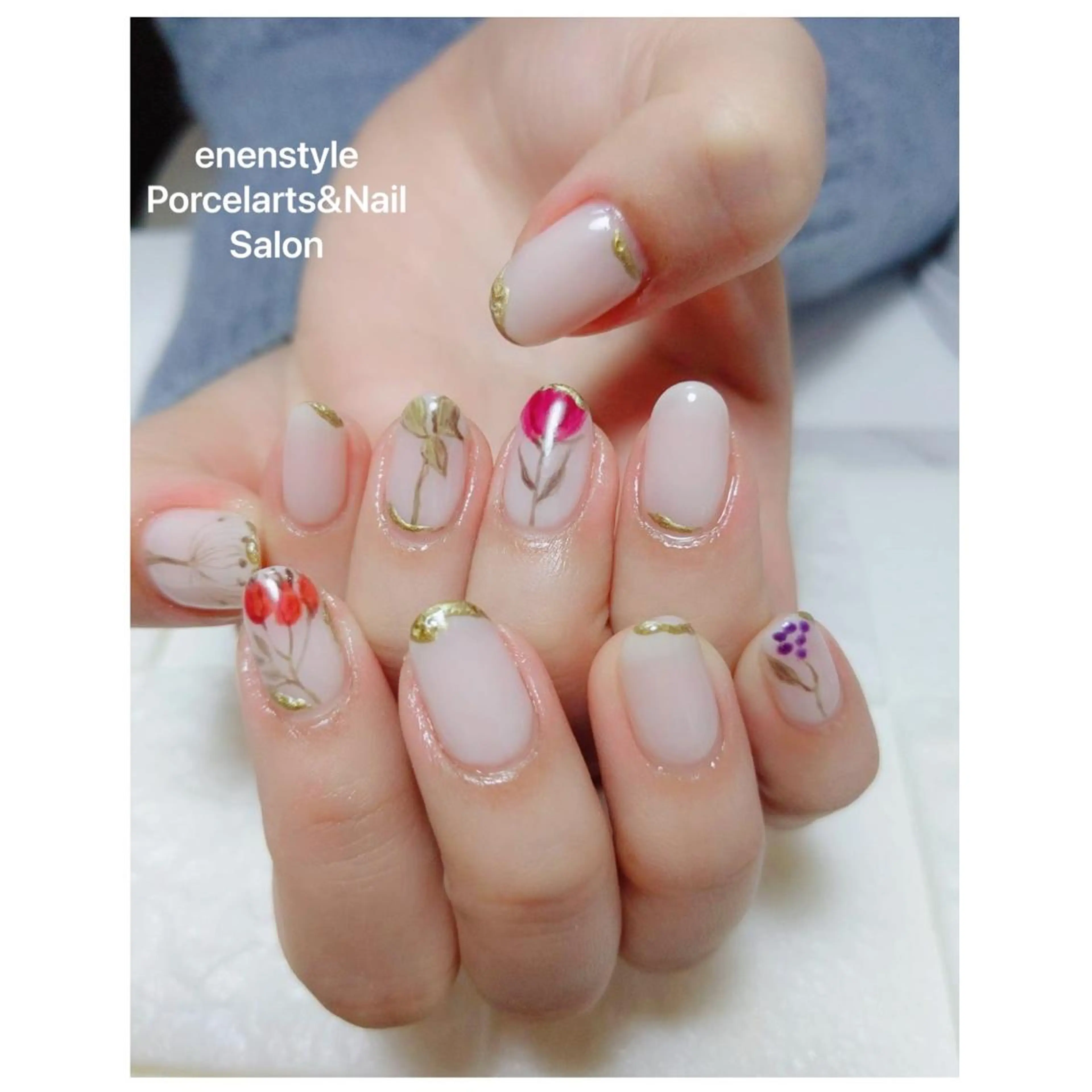 ミディアム ネイル ハンドネイル 👑enen style👑のネイルデザイン