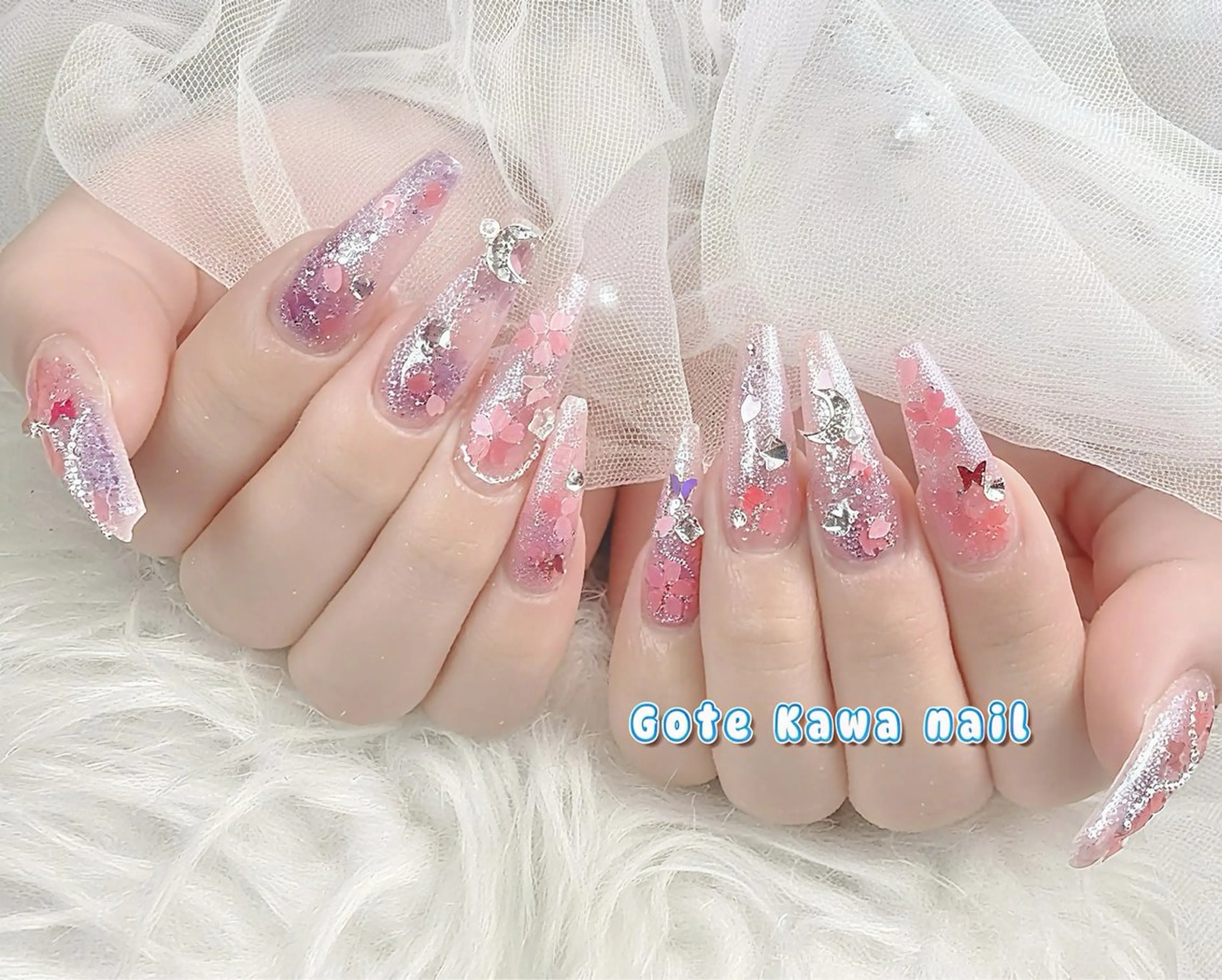 ネイル フラッシュネイル フラワーネイル 春ネイル ハンドネイル ハンドケア Gote Kawa nail salonのネイルデザイン