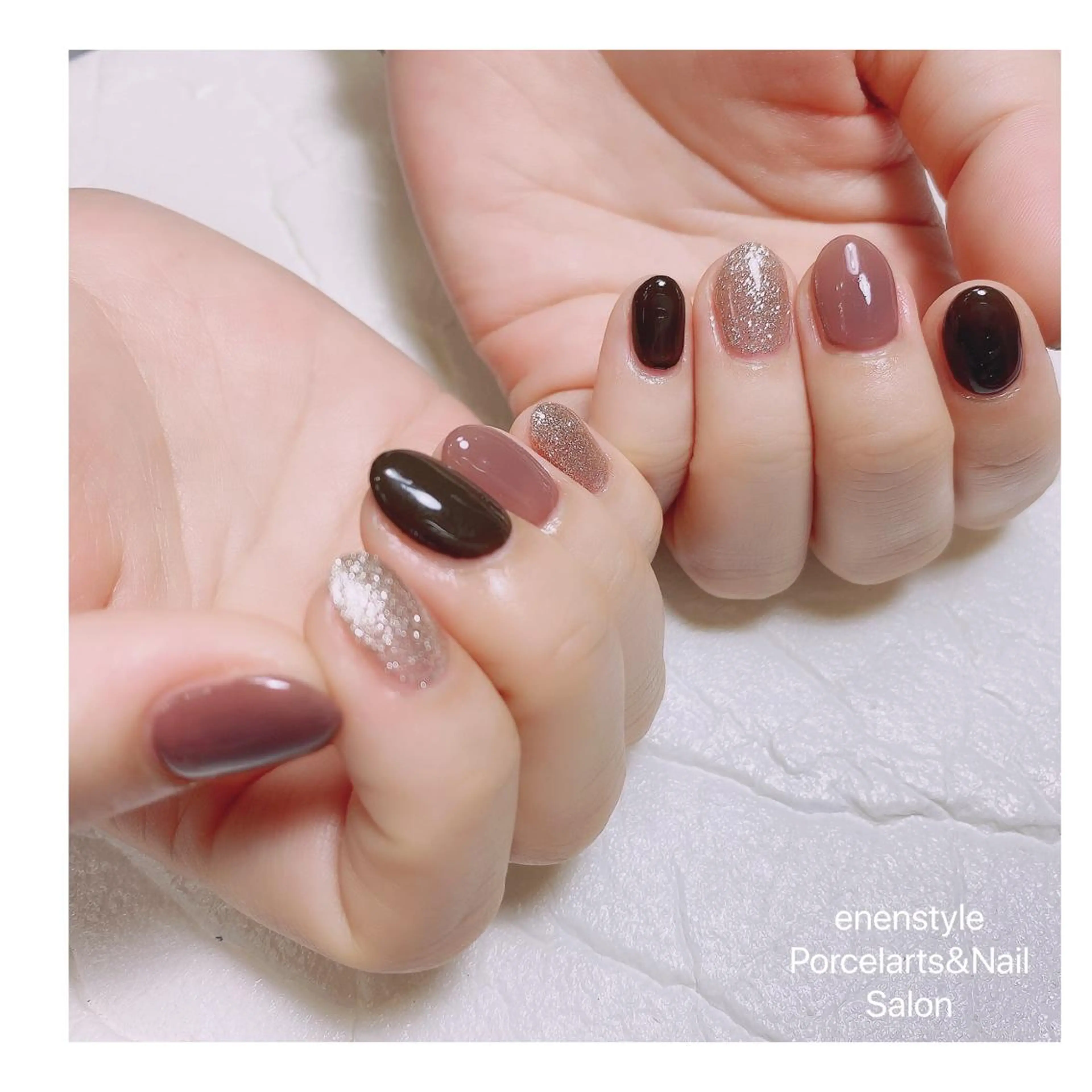 ミディアム ネイル ハンドネイル 👑enen style👑のネイルデザイン