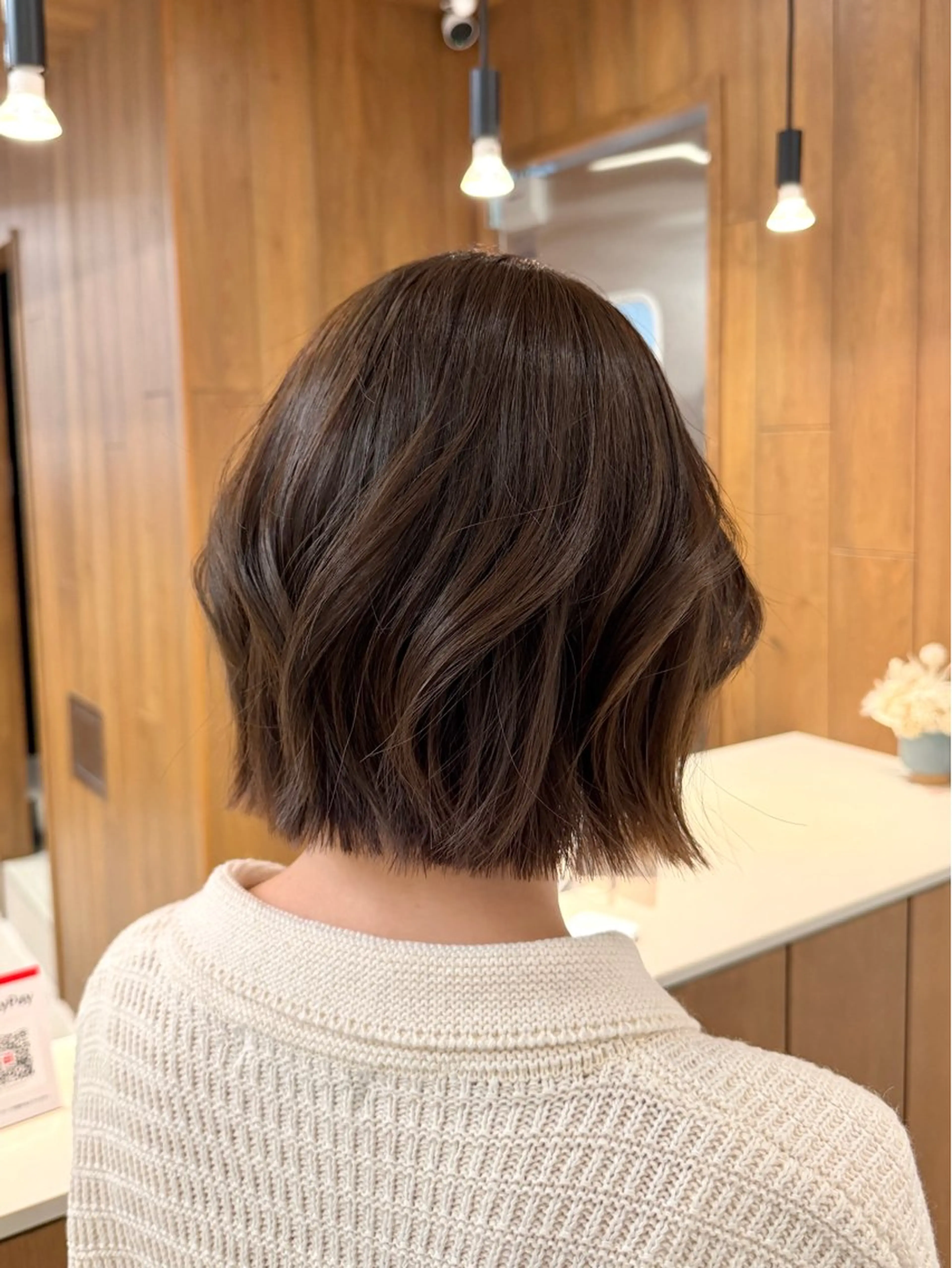 ミディアム カラー ボブレイヤー 透明感カラー グレージュ オリーブグレージュ オリーブグレー カット ヘアカラー トリートメント レイヤー/グレージュ 渋谷表参道/小森波琉のヘアスタイル