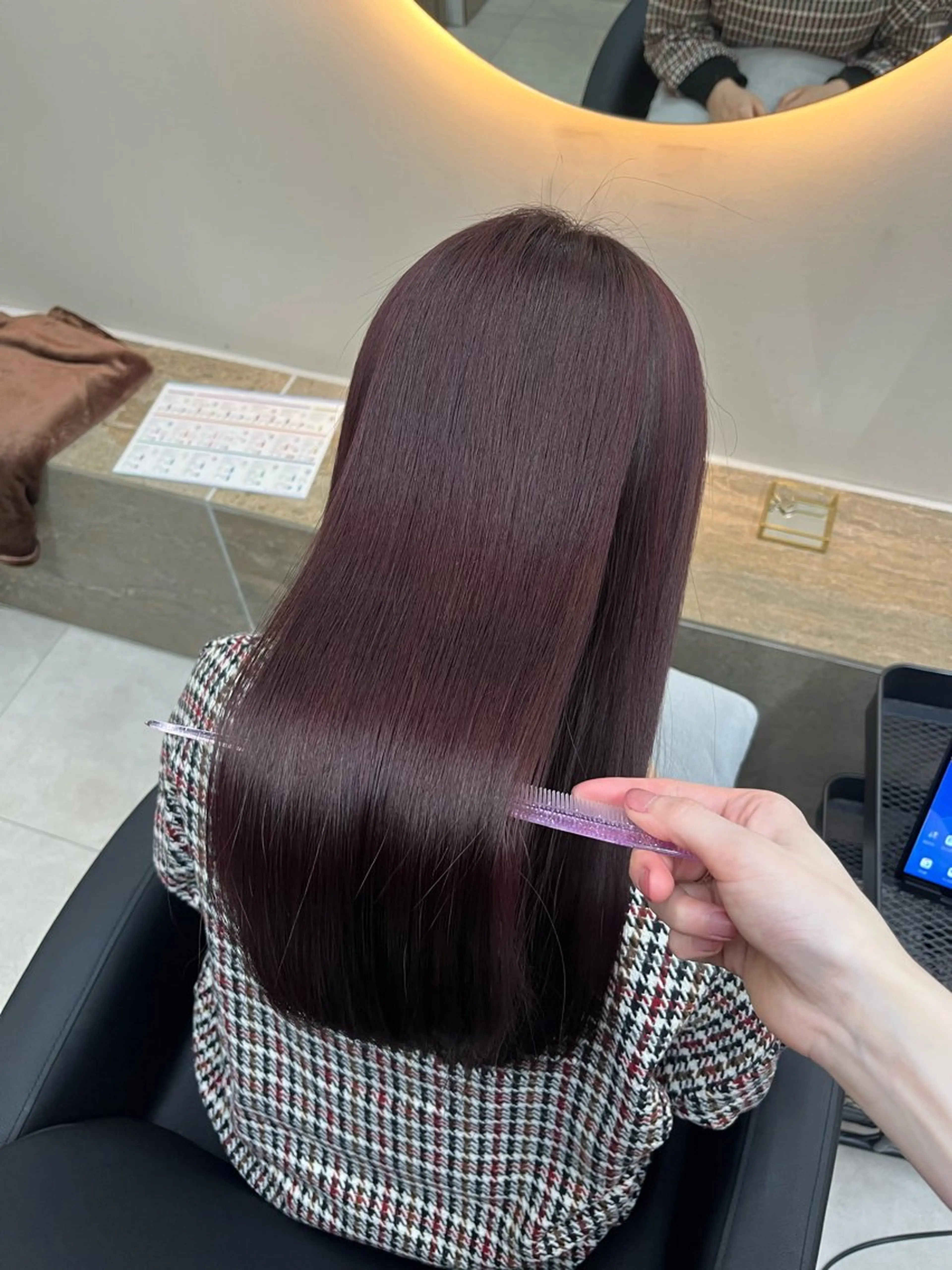 セミロング カラー パーマ レッドカラー ヘアカラー トリートメント 《柔らかhair𓍯 》木村美姫のヘアスタイル