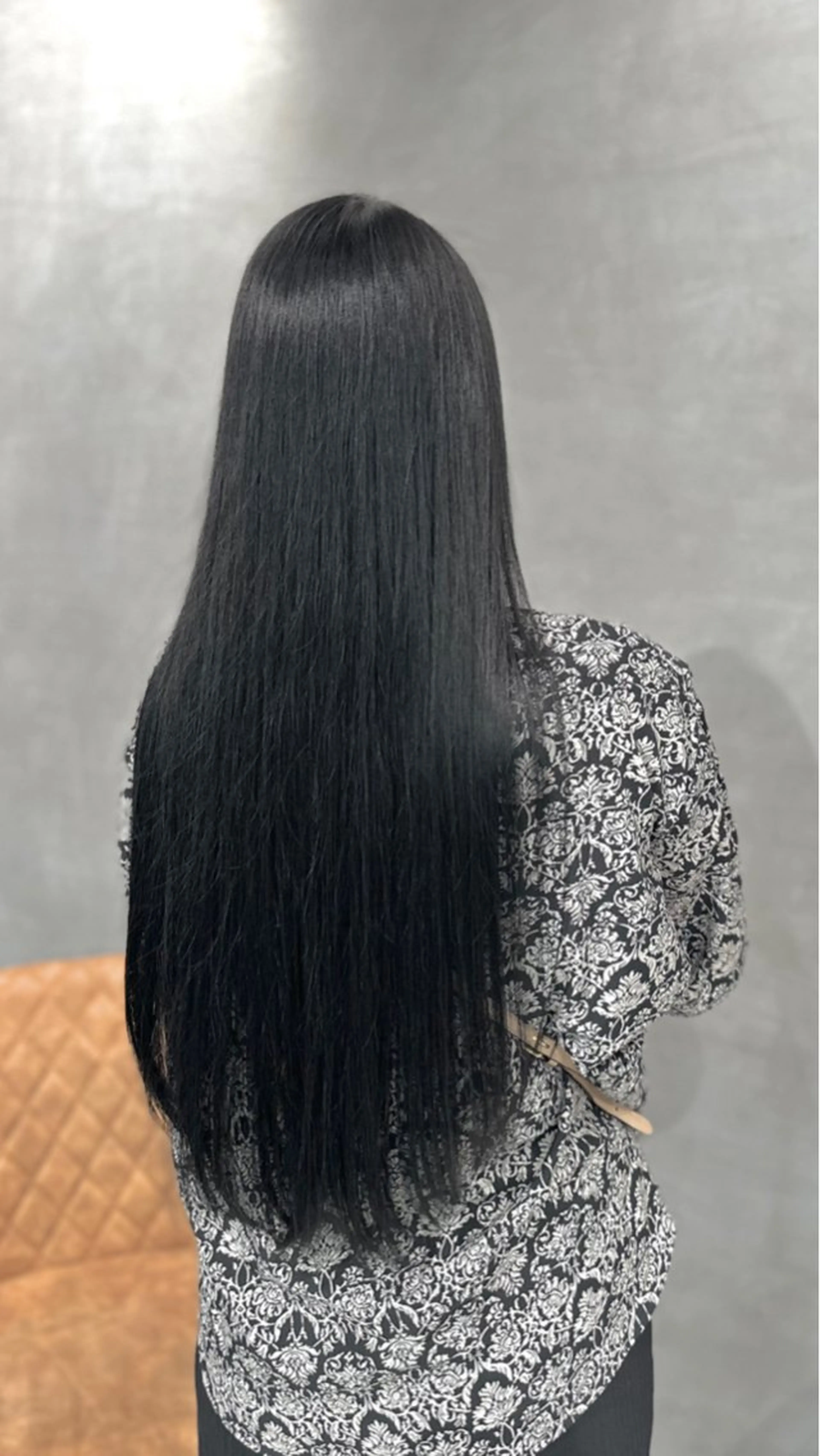 ロング 縮毛矯正 トリートメント 銀座レイヤーカット ×シースルー前髪のヘアスタイル