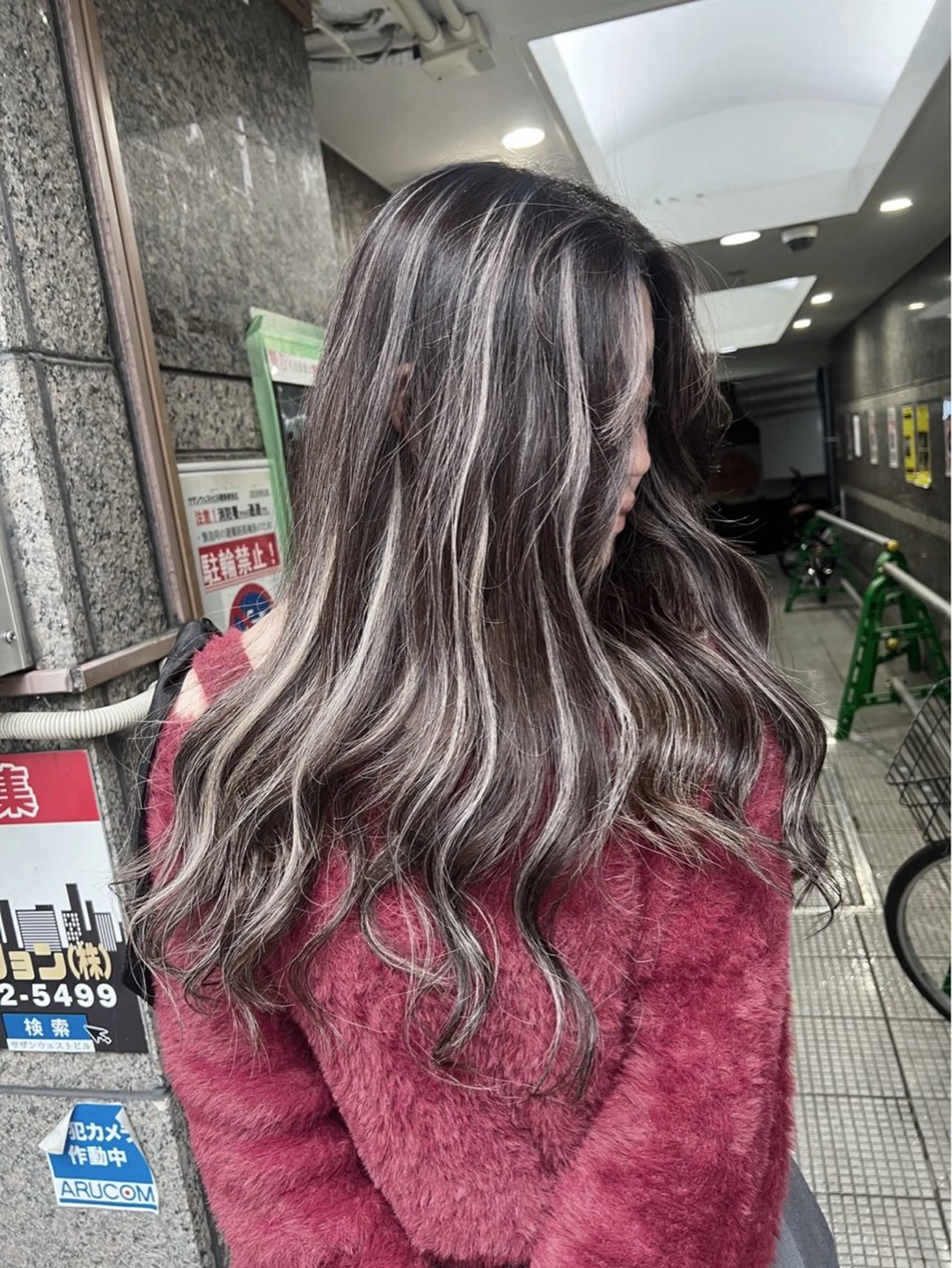 ロング カラー ダークグレー ダークグレージュ グレージュ ハイライトカラー ハイライト ヘアカラー トリートメント ROBIN所属・指名数No.1 /NAOYAのヘアスタイル