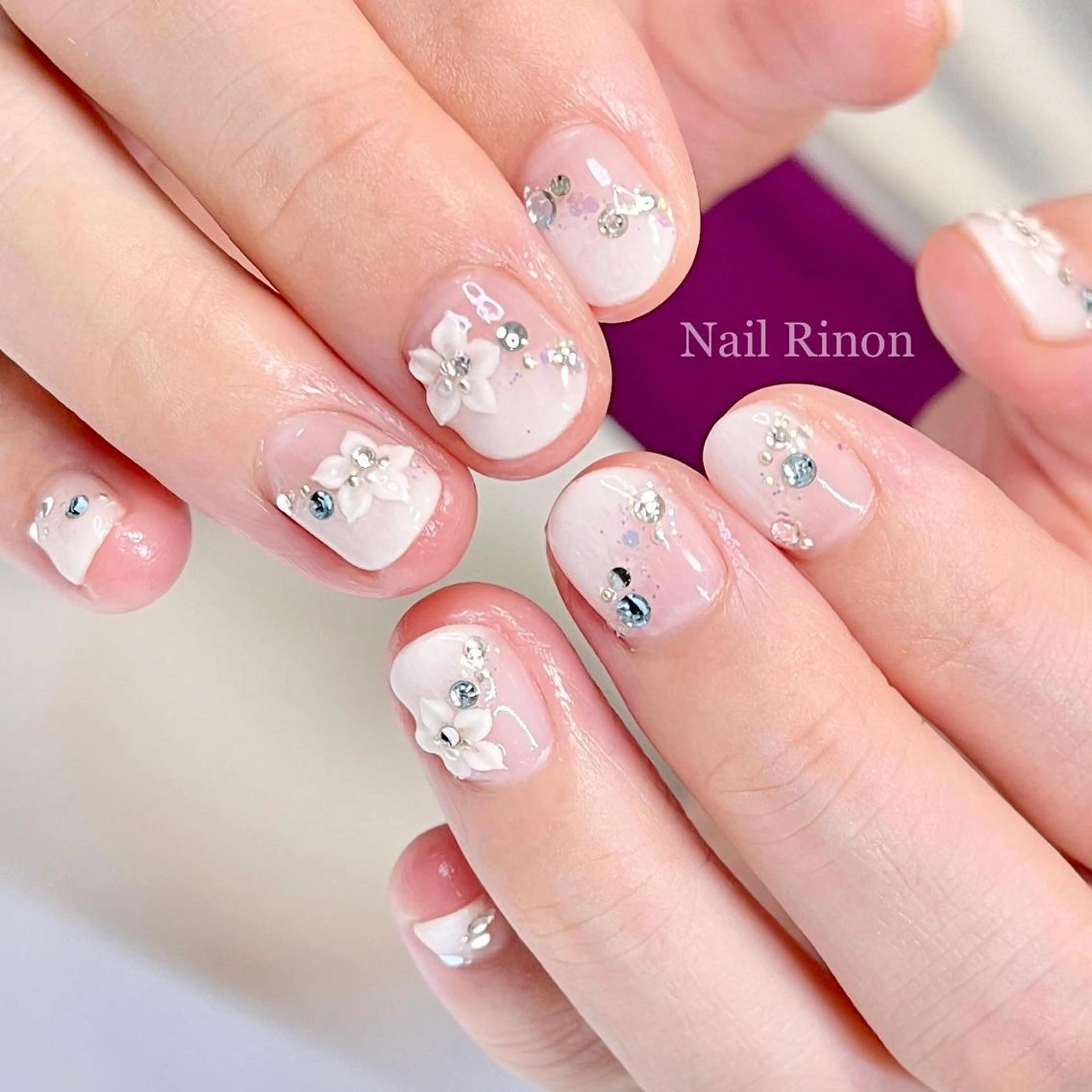 ネイル ショートネイル ブライダルネイル ハンドネイル Nail Rinonのネイルデザイン