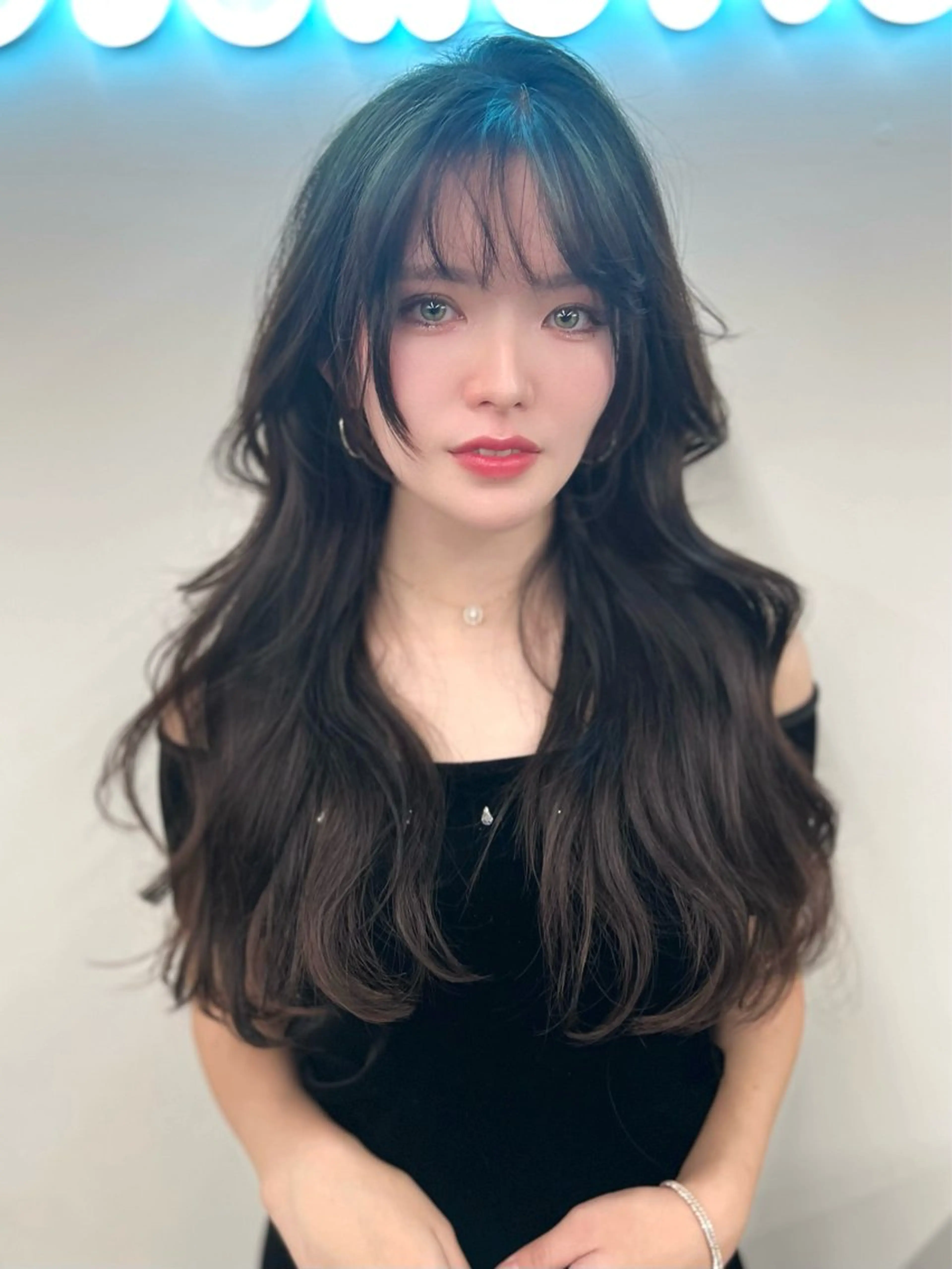 ロング カラー ブラウンカラー グレージュ 韓国風ヘア ワンホンヘア 韓国ハッシュカット/ 新宿/髪質改善/岡崎のヘアスタイル