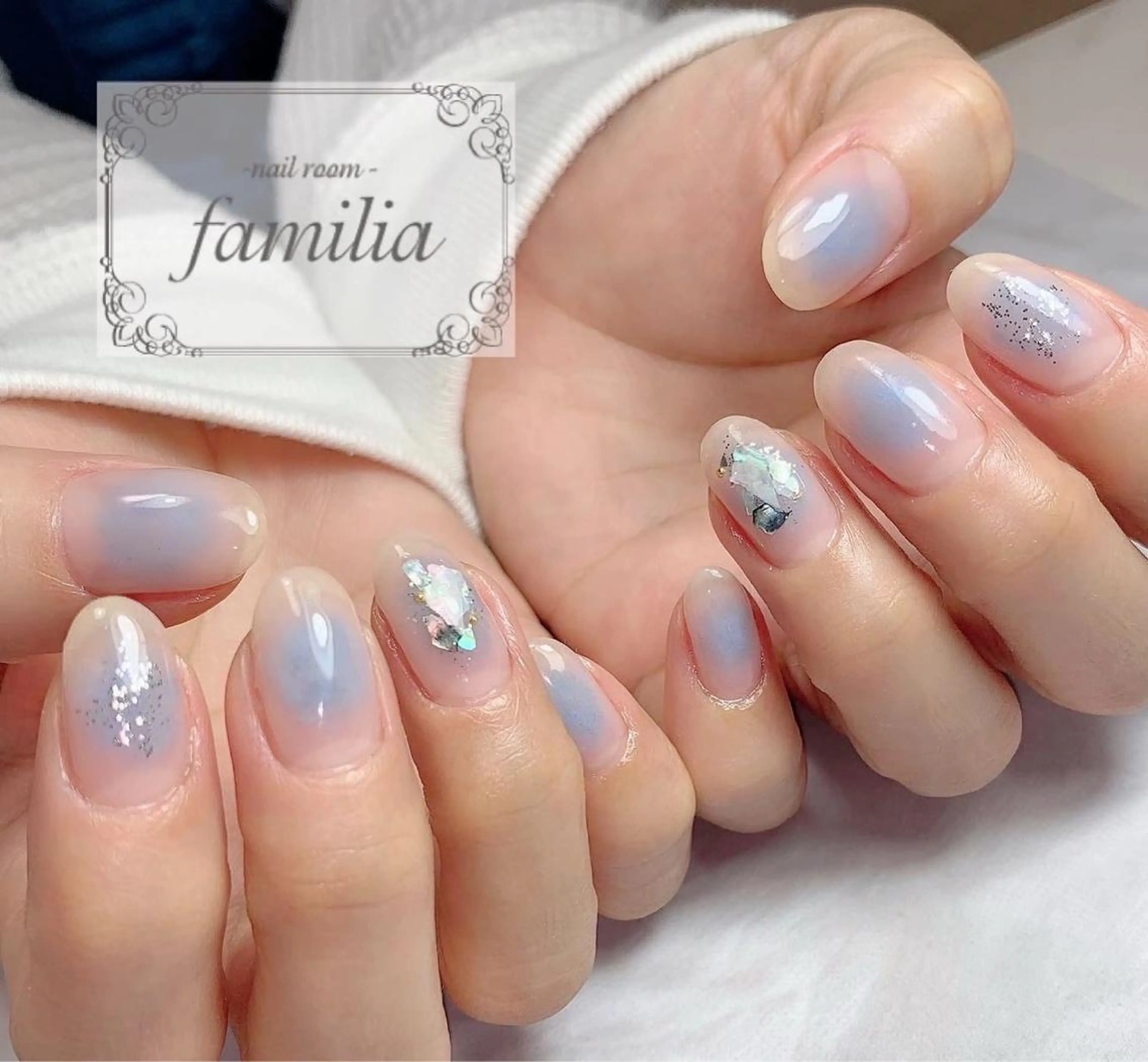 ネイル アートネイル チークネイル ラメ(グリッター) ハンドネイル -nailroom- familiaのネイルデザイン