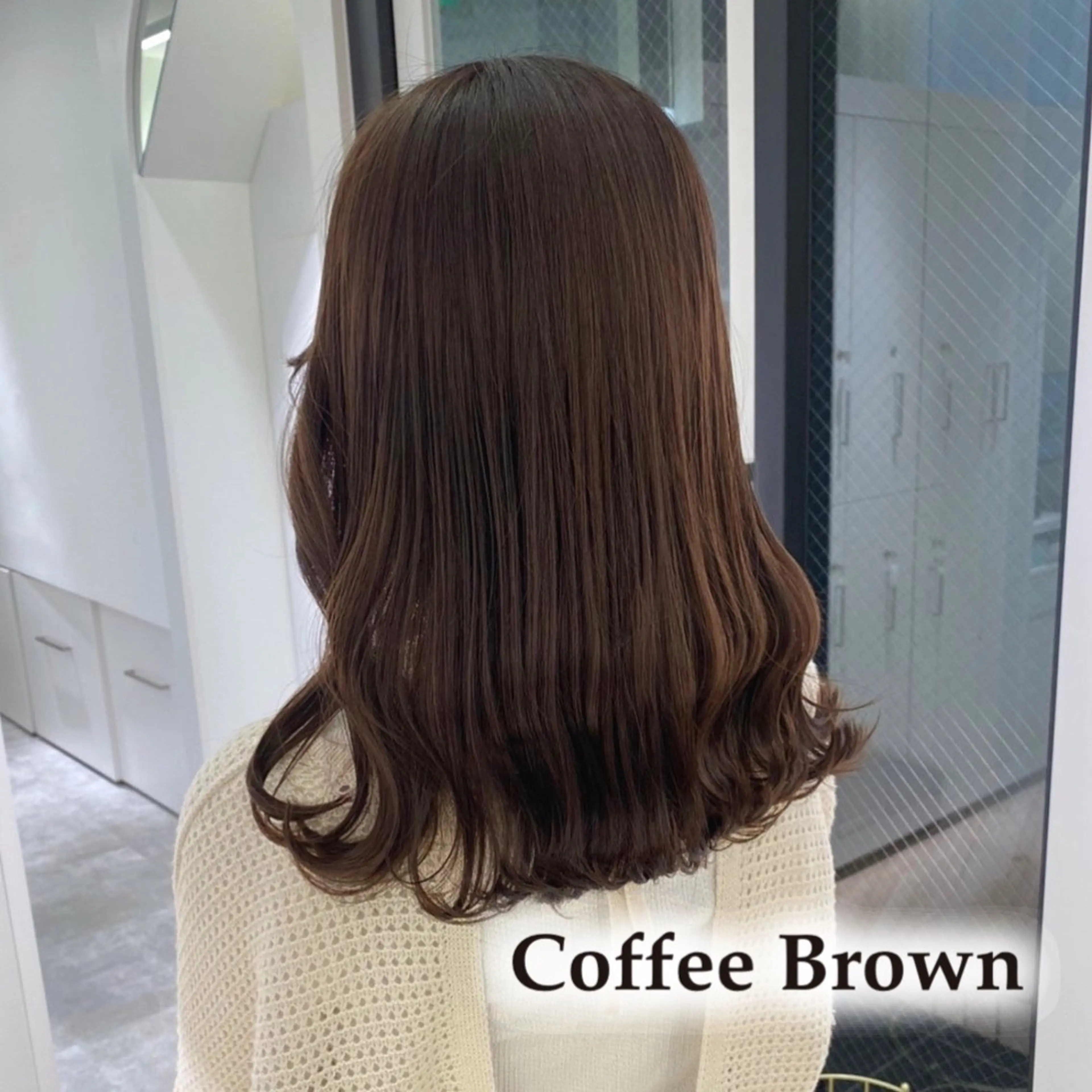 セミロング カラー ブラウンカラー ParveMix￤ 出石 菜々🥂のヘアスタイル