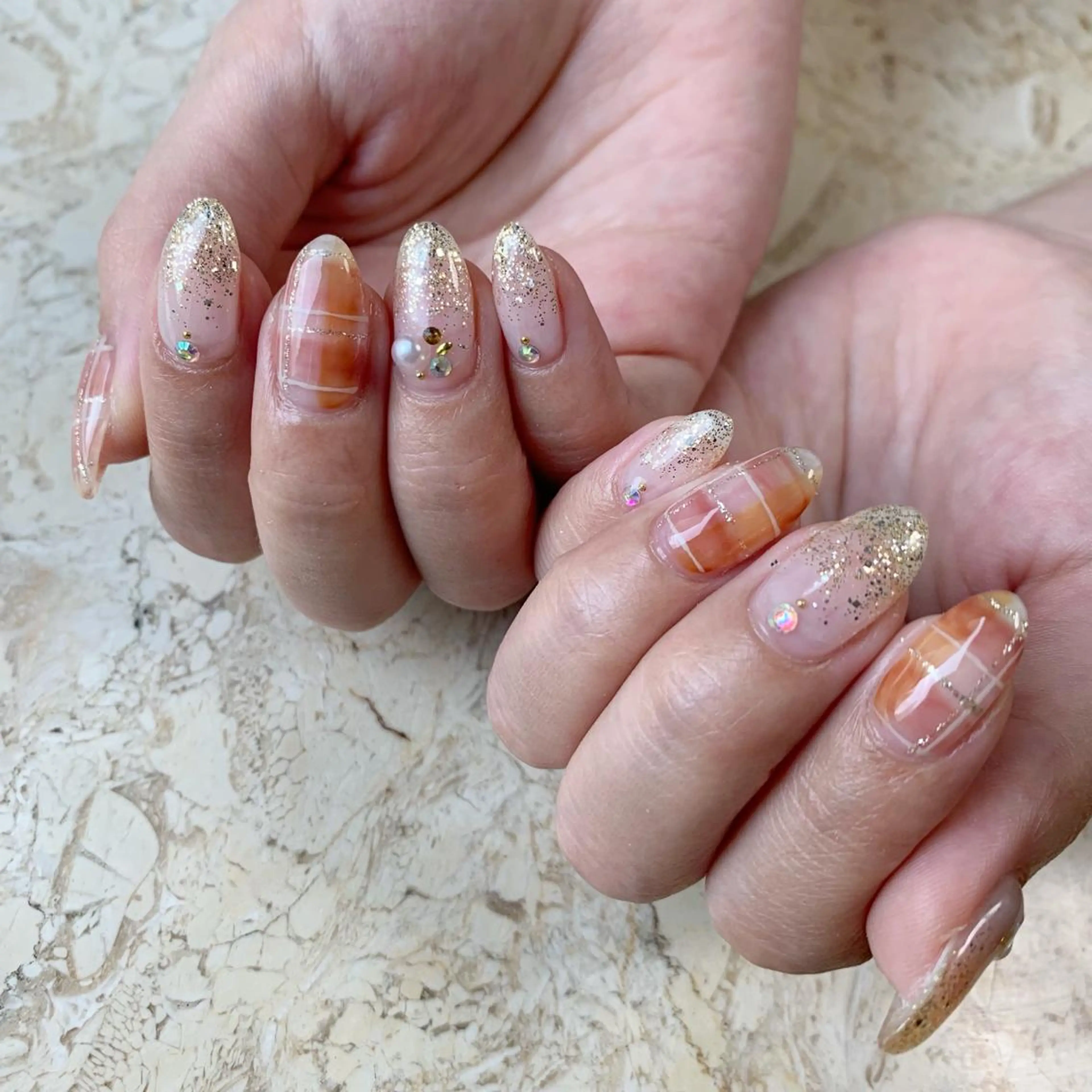 ネイル アートネイル ジェルネイル 韓国ネイル ラメ(グリッター) 持ち込み nail salon mieux(ミュー)のマツエク・マツパデザイン