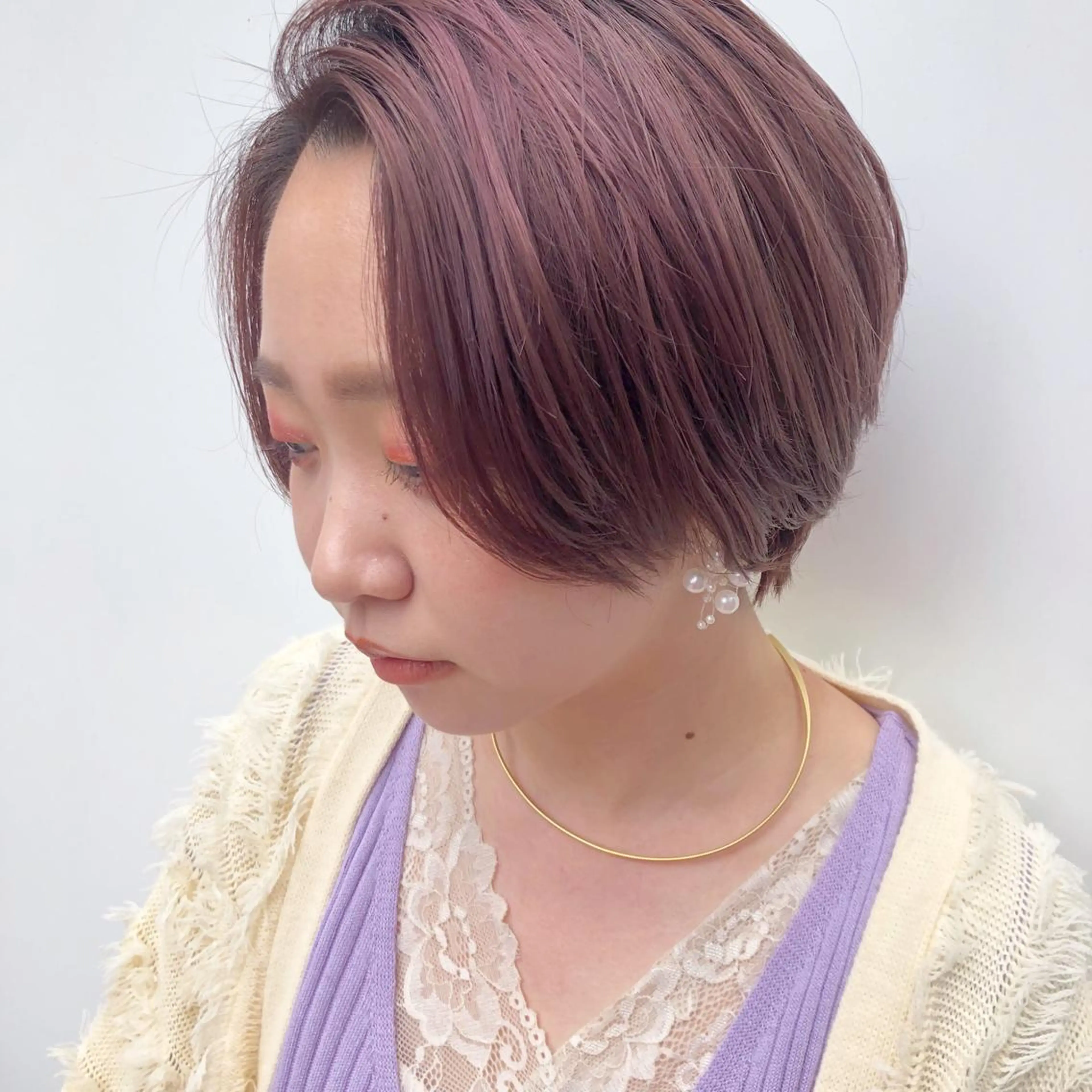 ショート カラー パーマ ヘアアレンジ メンズ ネイル マツエク・マツパ ラベンダーカラー ラベンダーピンク ピンクカラー カラーマツエク ピンク 天神レイヤーカット No.1💖マユカのヘアスタイル