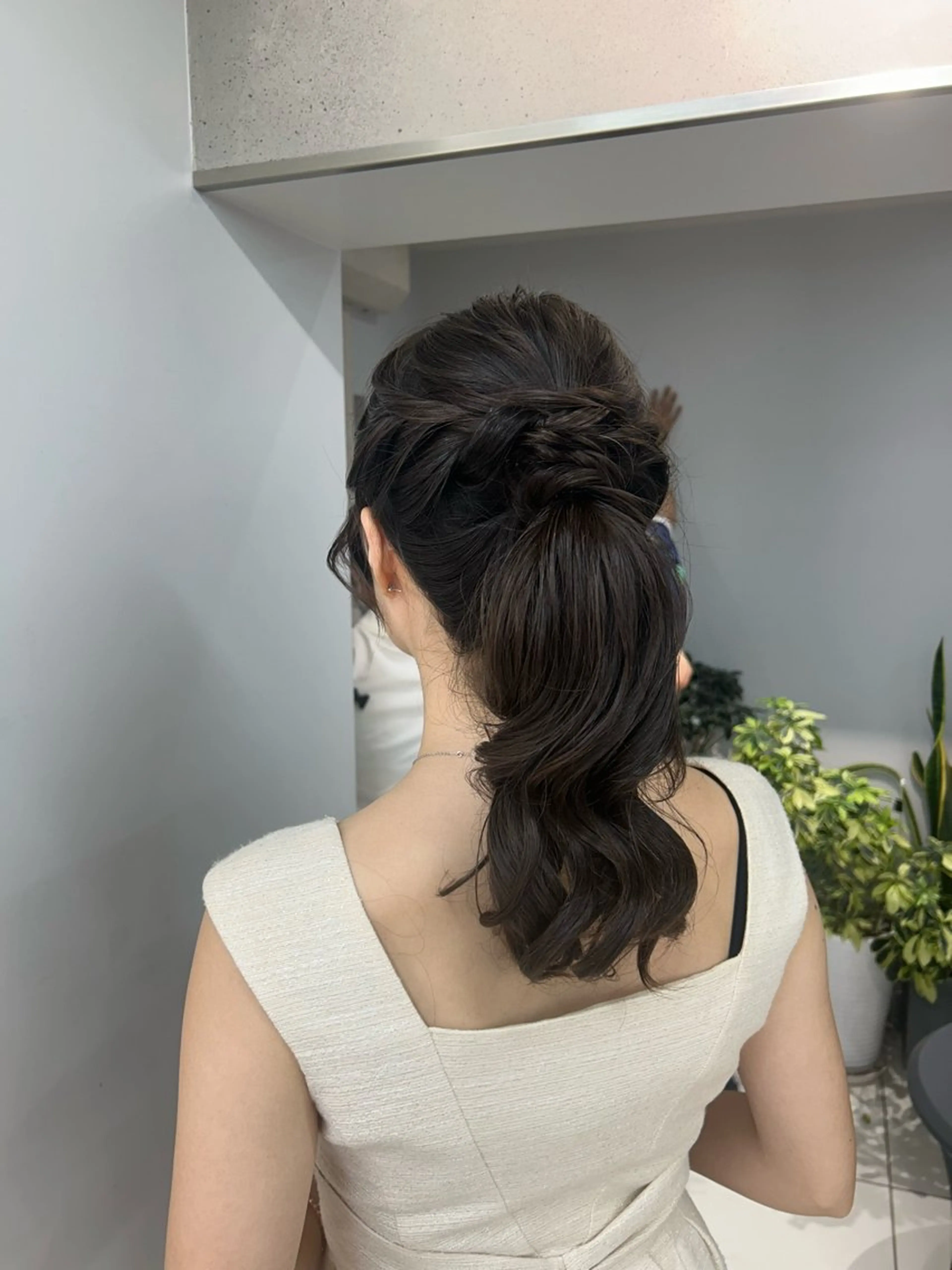 ロング ヘアアレンジ ポニーテール ヘアセット ナチュラル×色気パ ーマ 渋谷/マナミのヘアスタイル