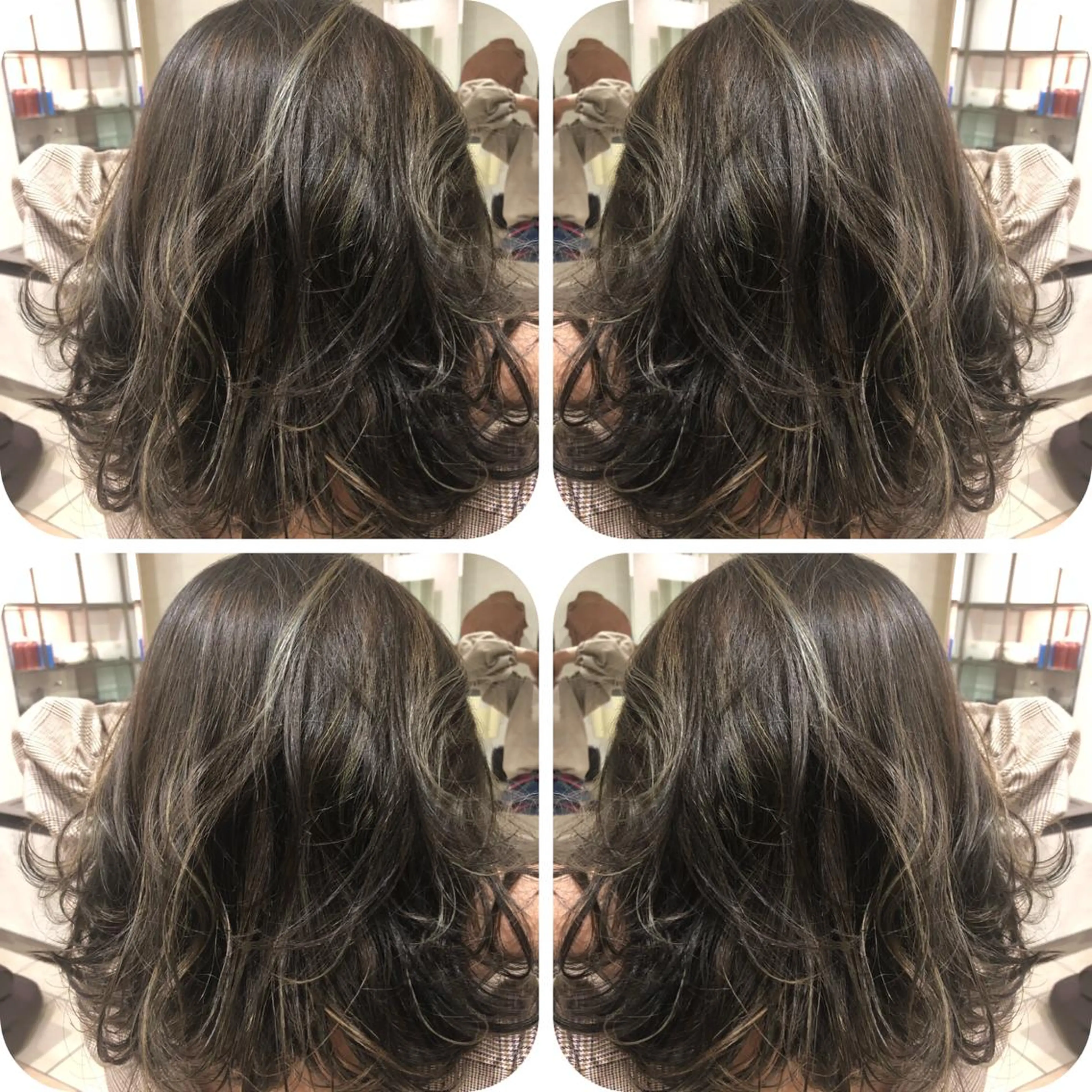 ミディアム カラー 畑山 紗耶佳のヘアスタイル