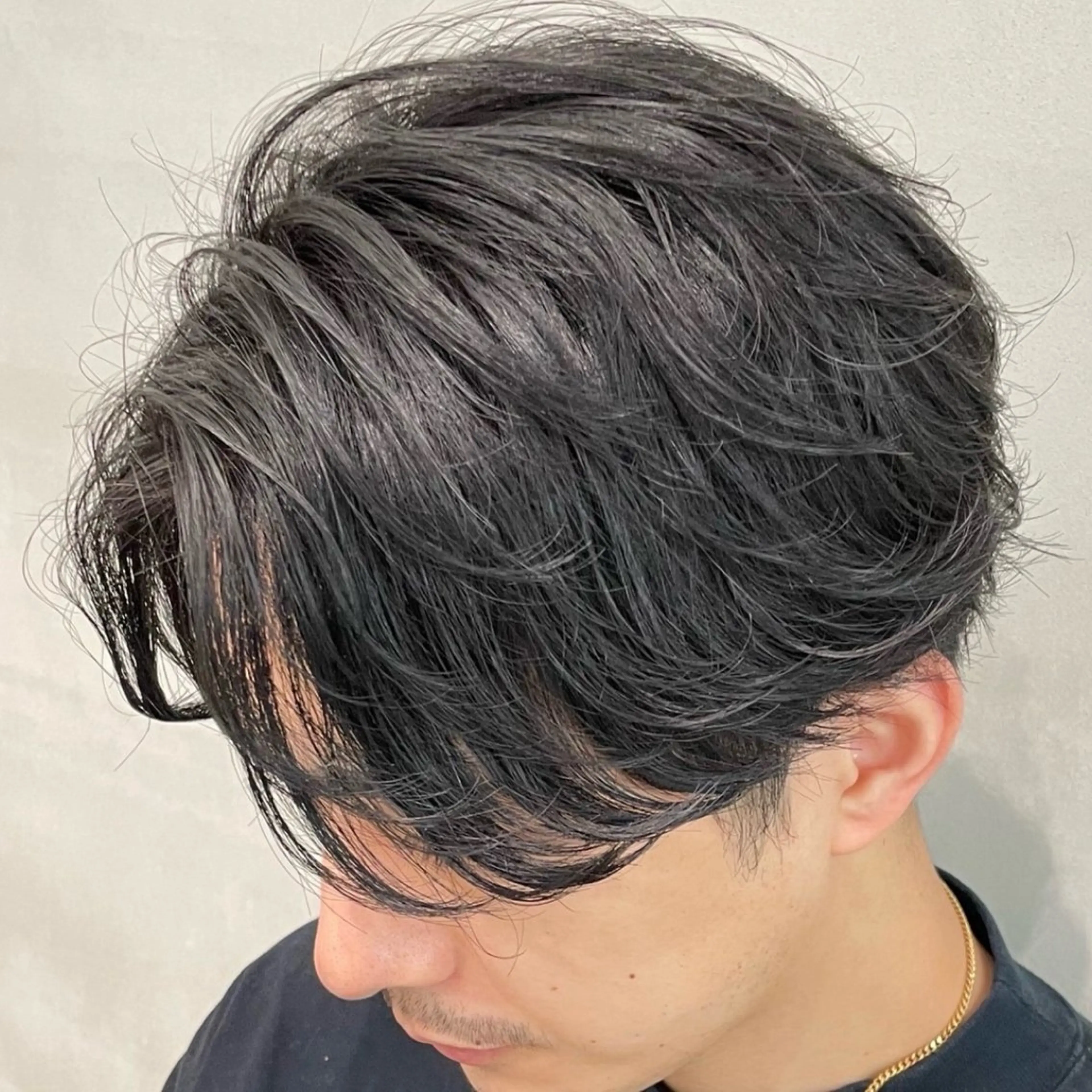 ミディアム パーマ ヘアアレンジ メンズ カット パーマ fifth 石川 凪のヘアスタイル