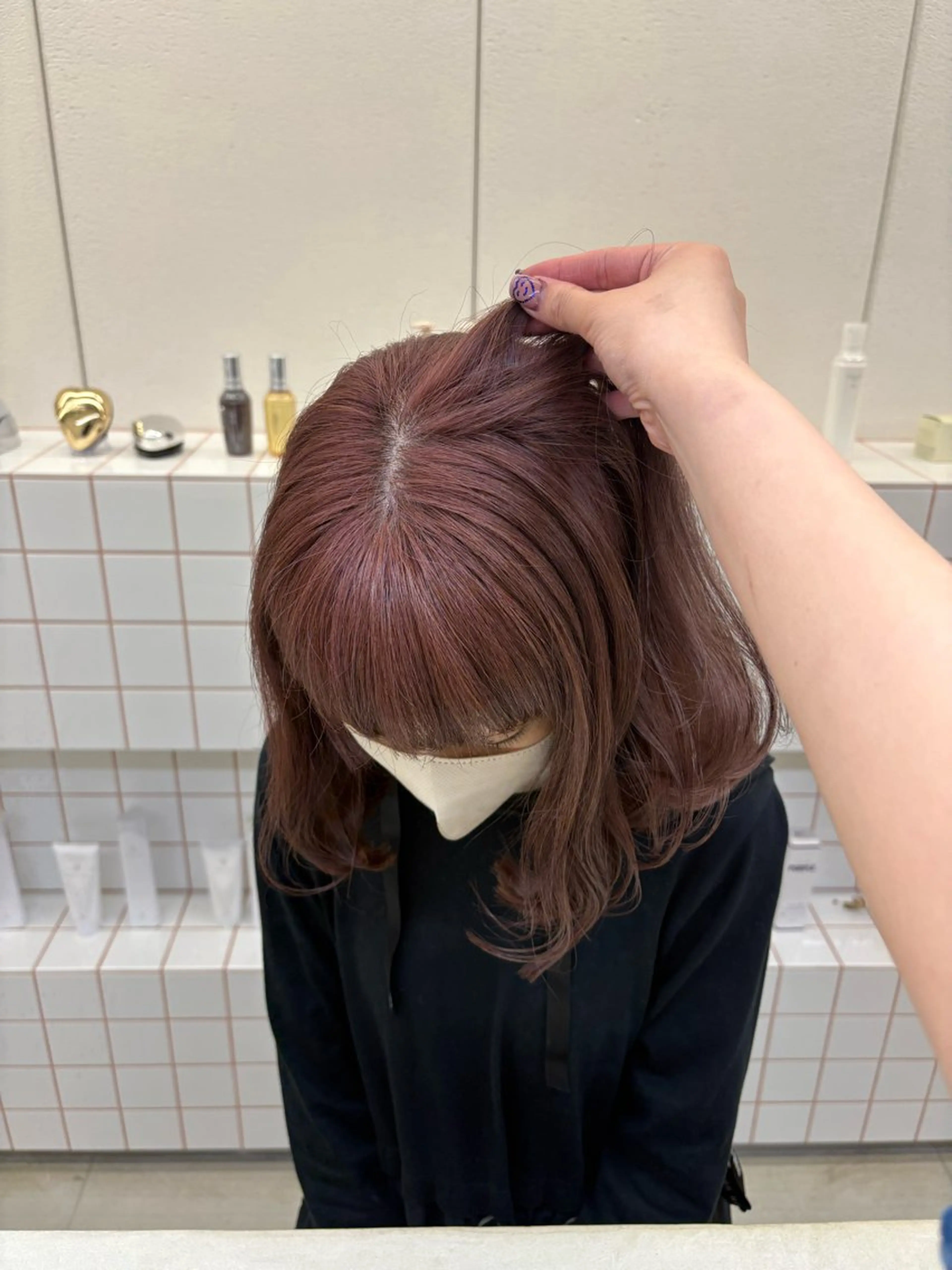 ミディアム カラー ベージュカラー ピンクカラー ピンクベージュ NIKO/名古屋/ 髪質改善/艶髪のヘアスタイル