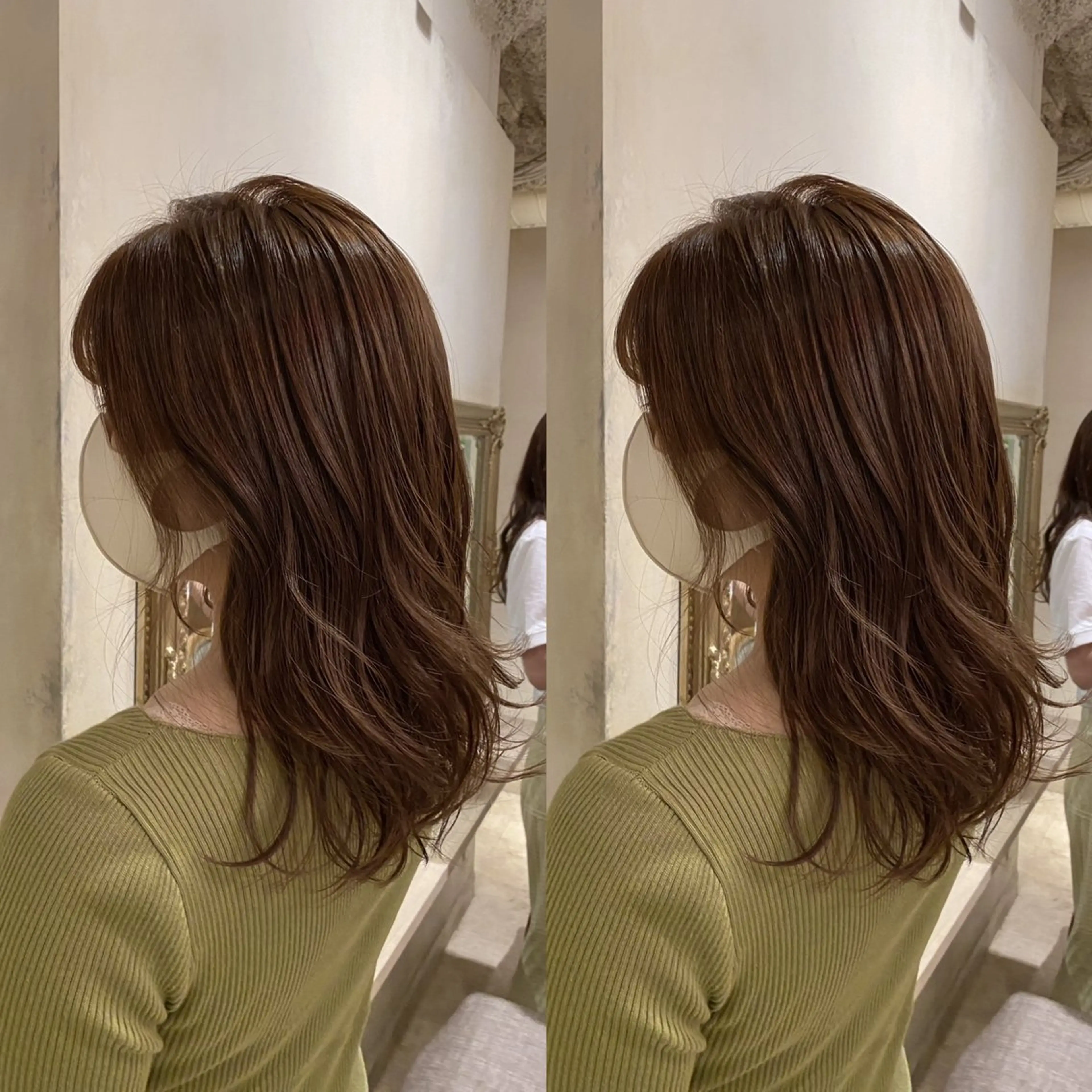 セミロング カラー 髪質改善🩵縮毛矯正 代々木/木下のヘアスタイル