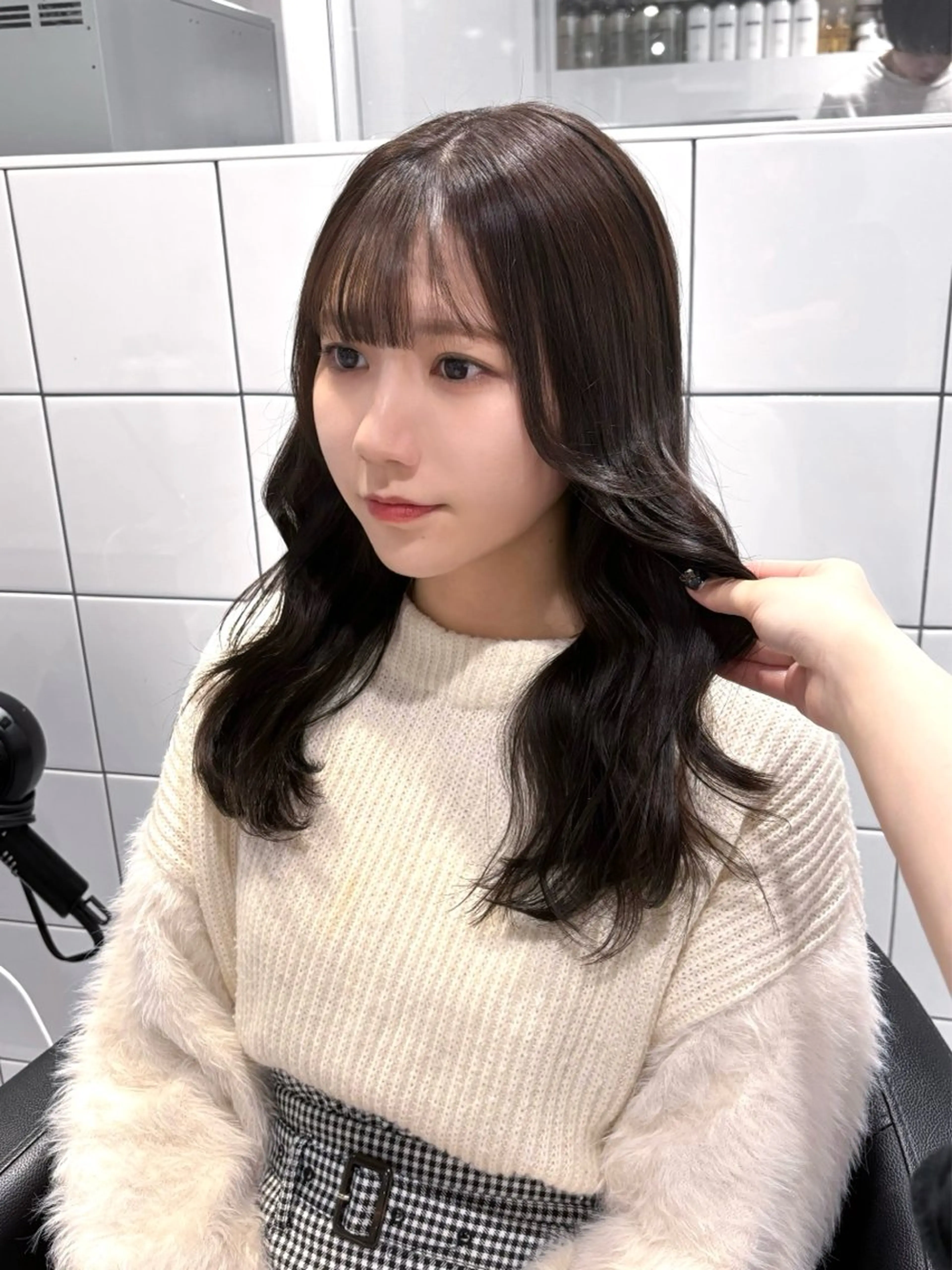 ロング カラー 顔周りカット 髪質改善 トリートメント 表参道♡暗髪♡ 艶カラー♡アユミのヘアスタイル