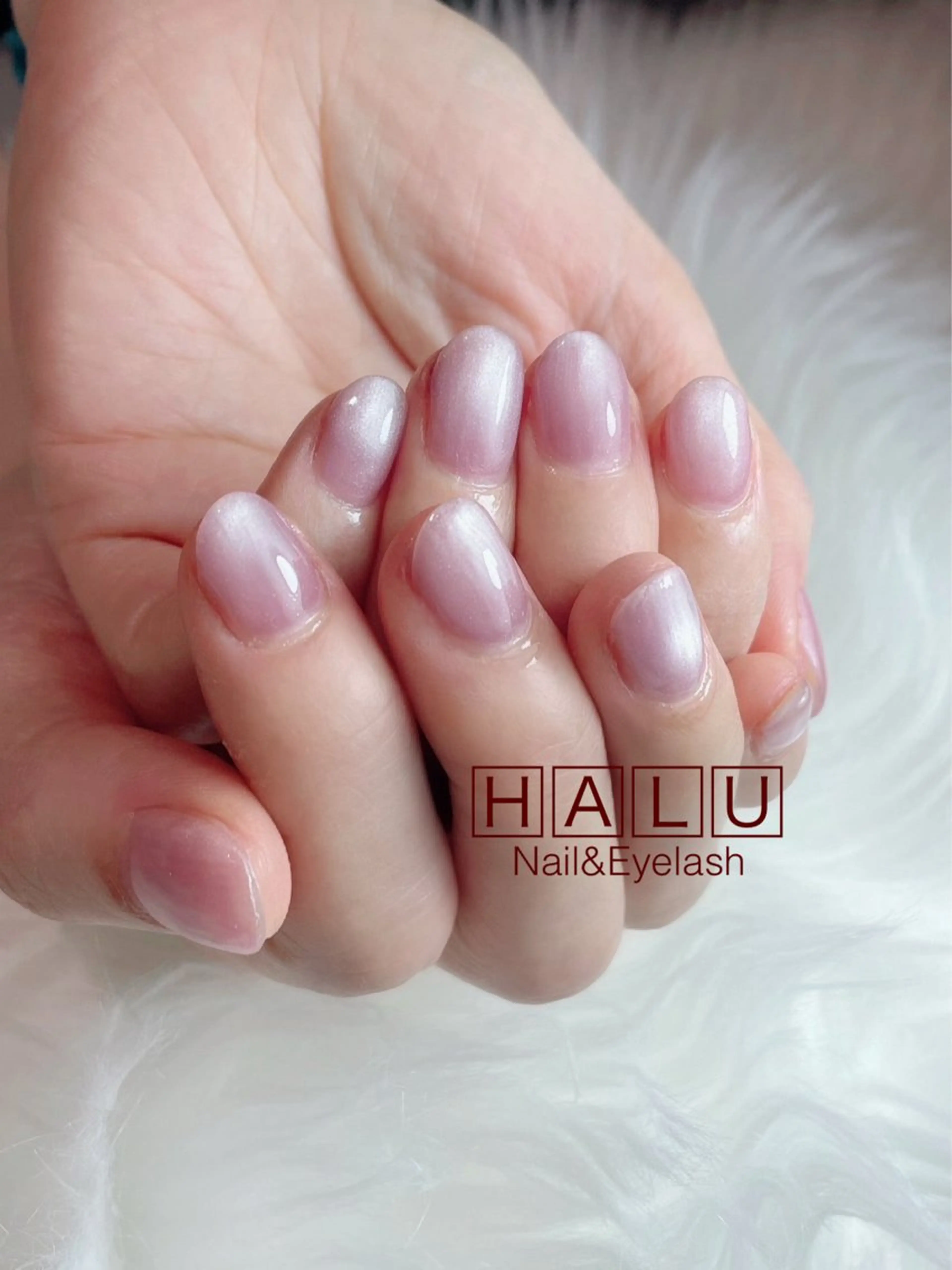 ネイル ブルー マグネットネイル ピンク HALU ハルのネイルデザイン