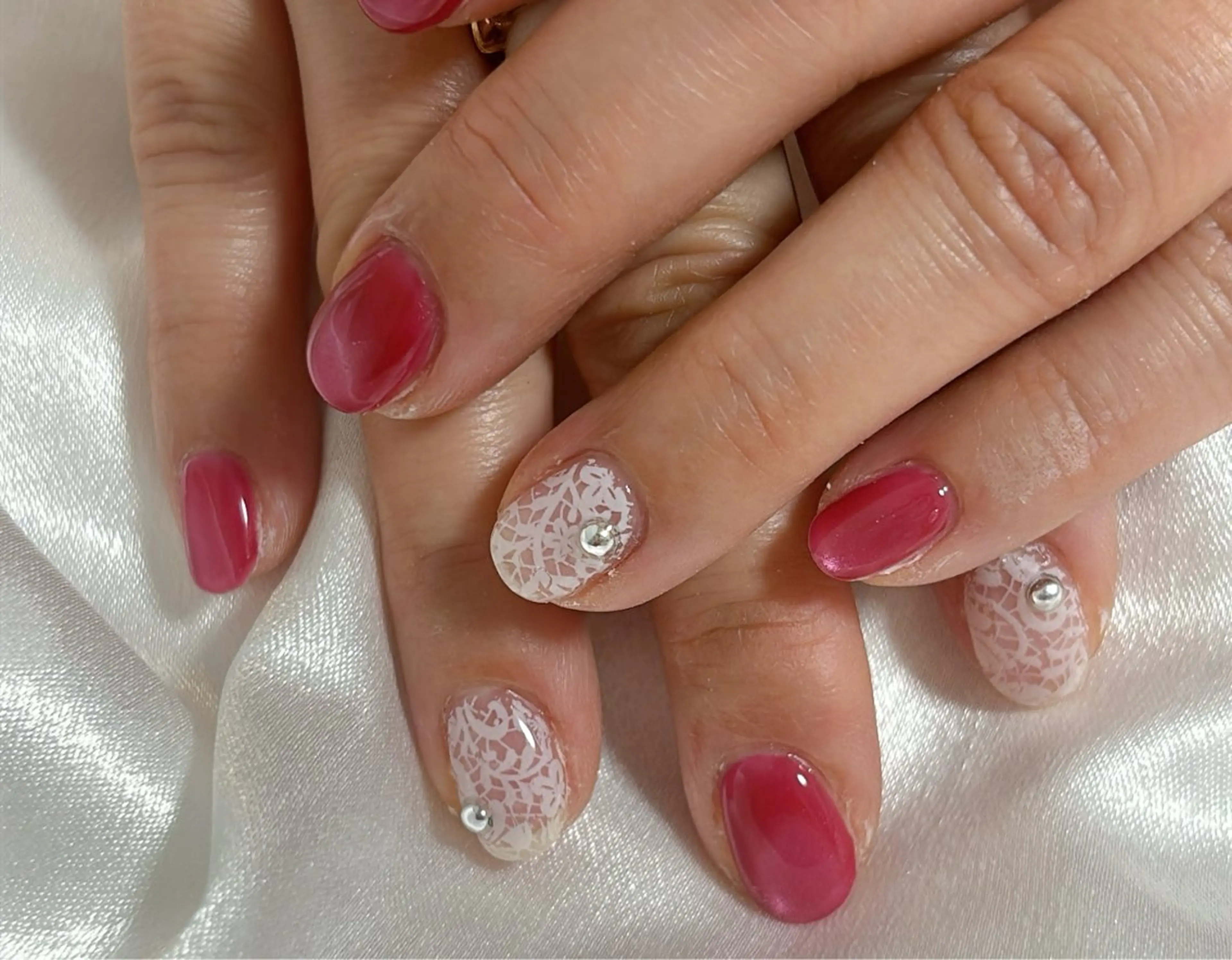 ネイル オーロラネイル 桜ネイル フラワーネイル フットネイル フレンチネイル ハンドネイル kikinail 溝の口のネイルデザイン