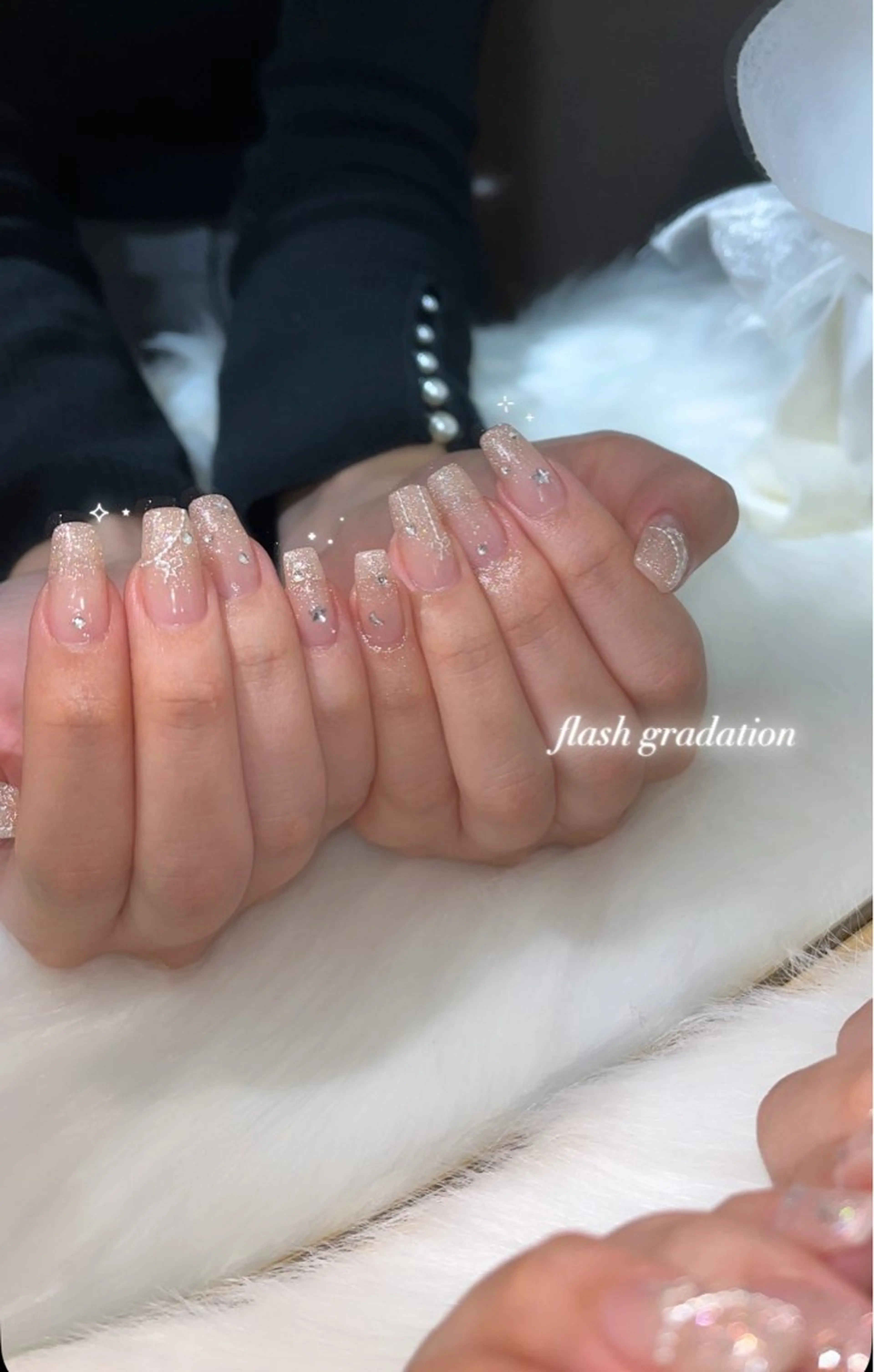 ネイル リボン ハンドネイル Blanche mimi.u_aのネイルデザイン