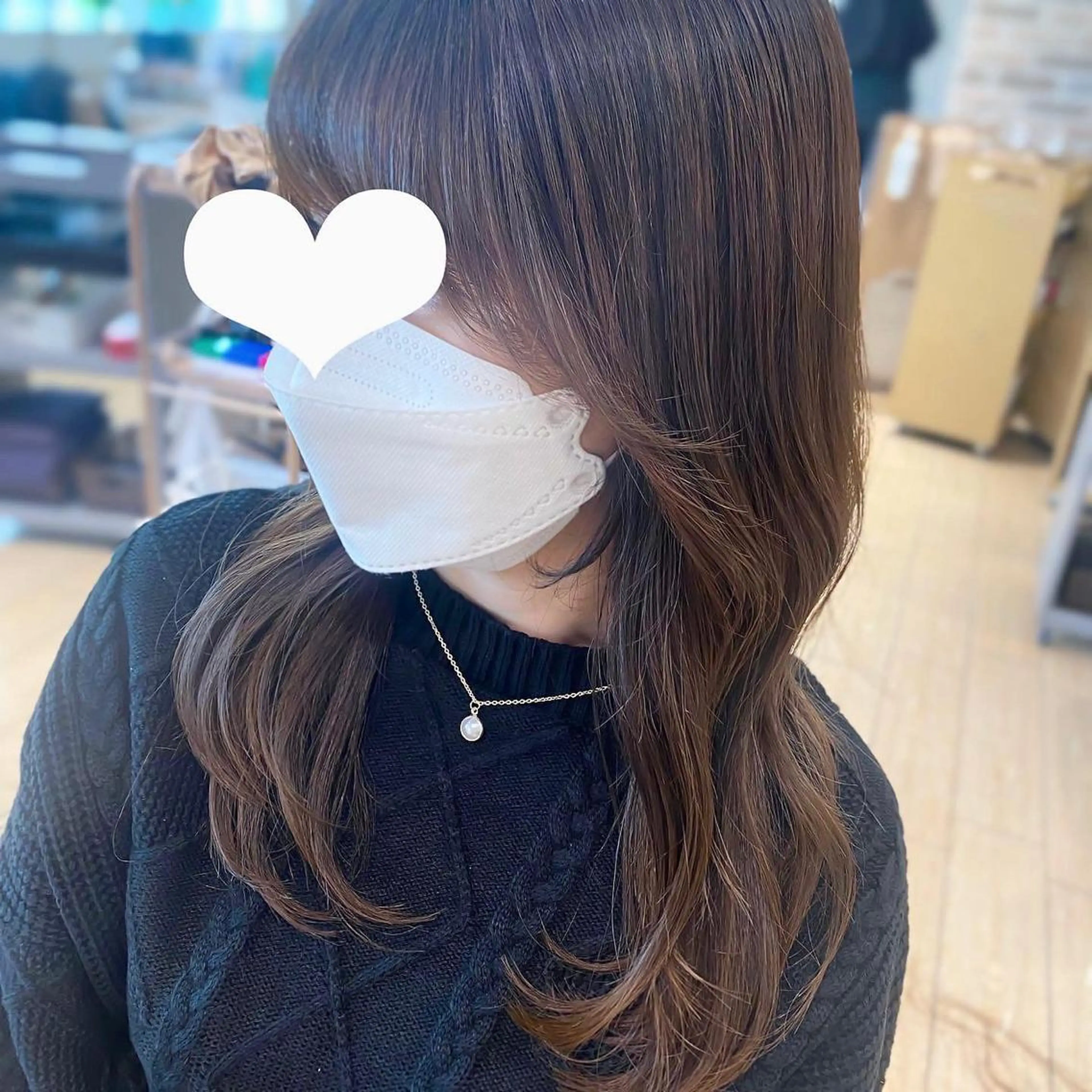 セミロング 顔周りカット レイヤーカット 似合わせカット カット トリートメント 顔周り/くびれヘア 韓国ヘア💕風間るなのヘアスタイル