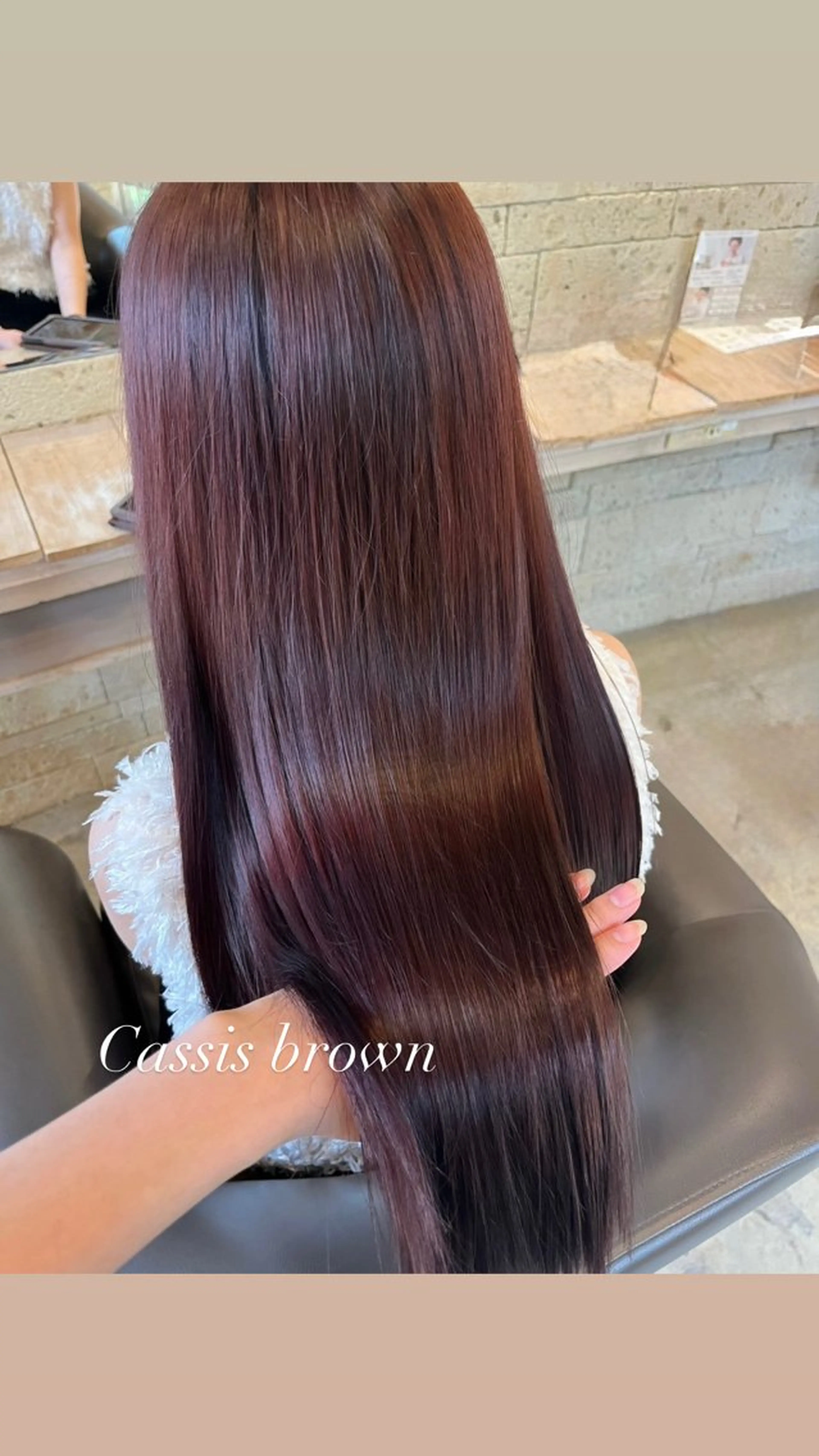 ロング カラー ブラウンカラー カシス ヘアカラー トリートメント 艶カラー/メンズ パーマ/伊藤愛麻のヘアスタイル