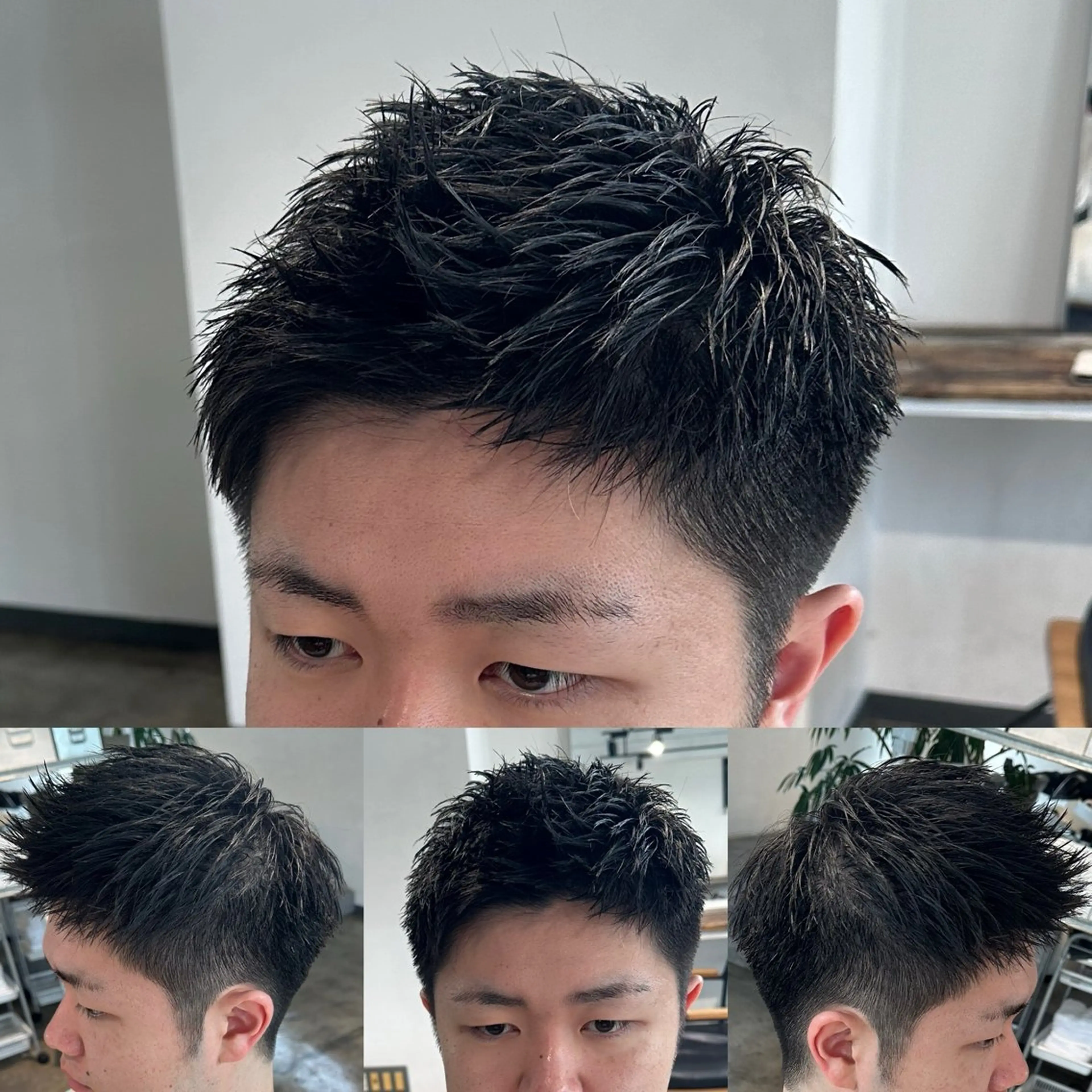ショート メンズ センターパート フェードカット メンズパーマ プードルパーマ スキンフェード 【メンズ職人】 ✂️佐藤友のヘアスタイル