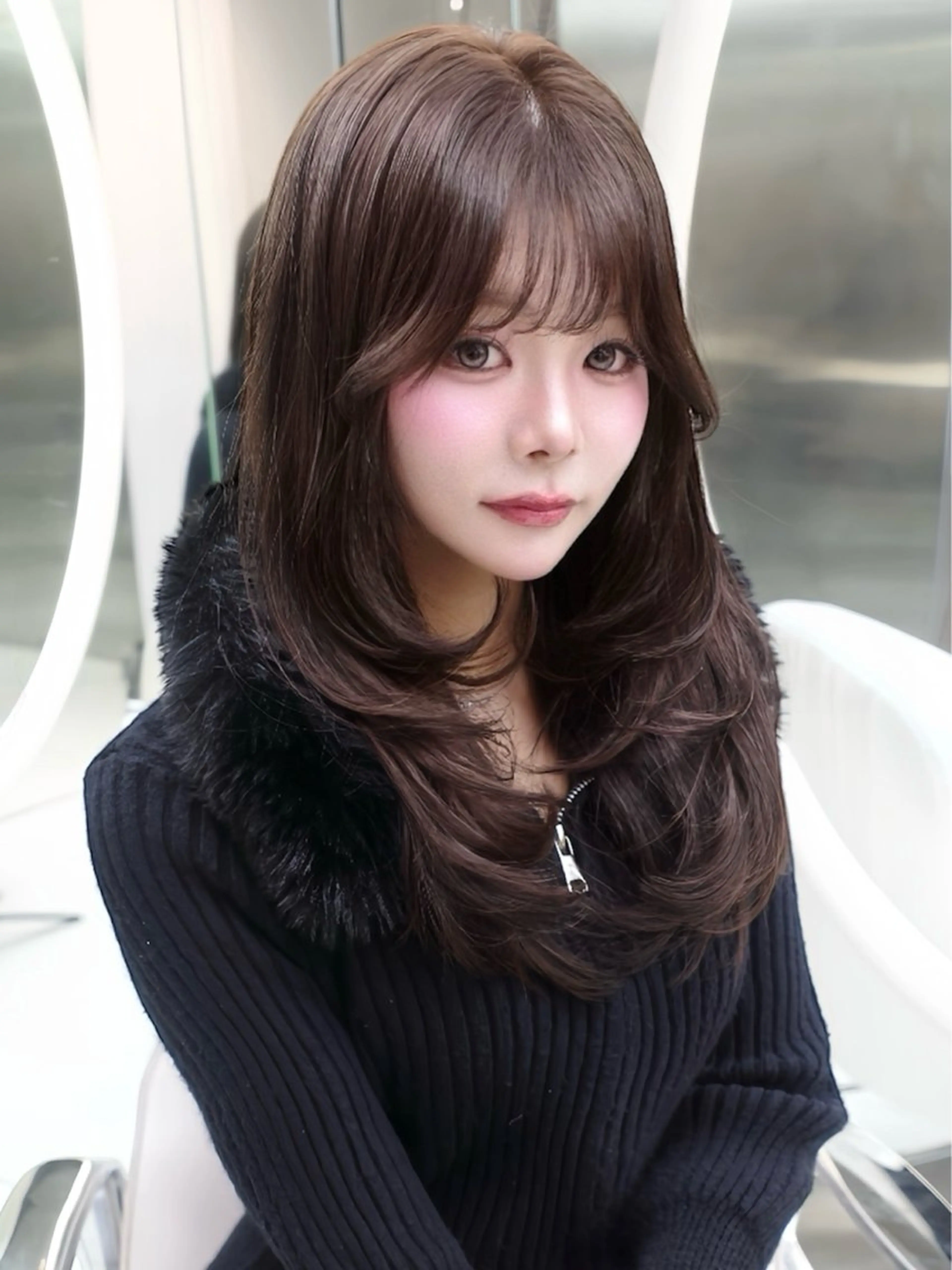 セミロング カット トリートメント miuru/韓国ヘア /レイヤーカットのヘアスタイル