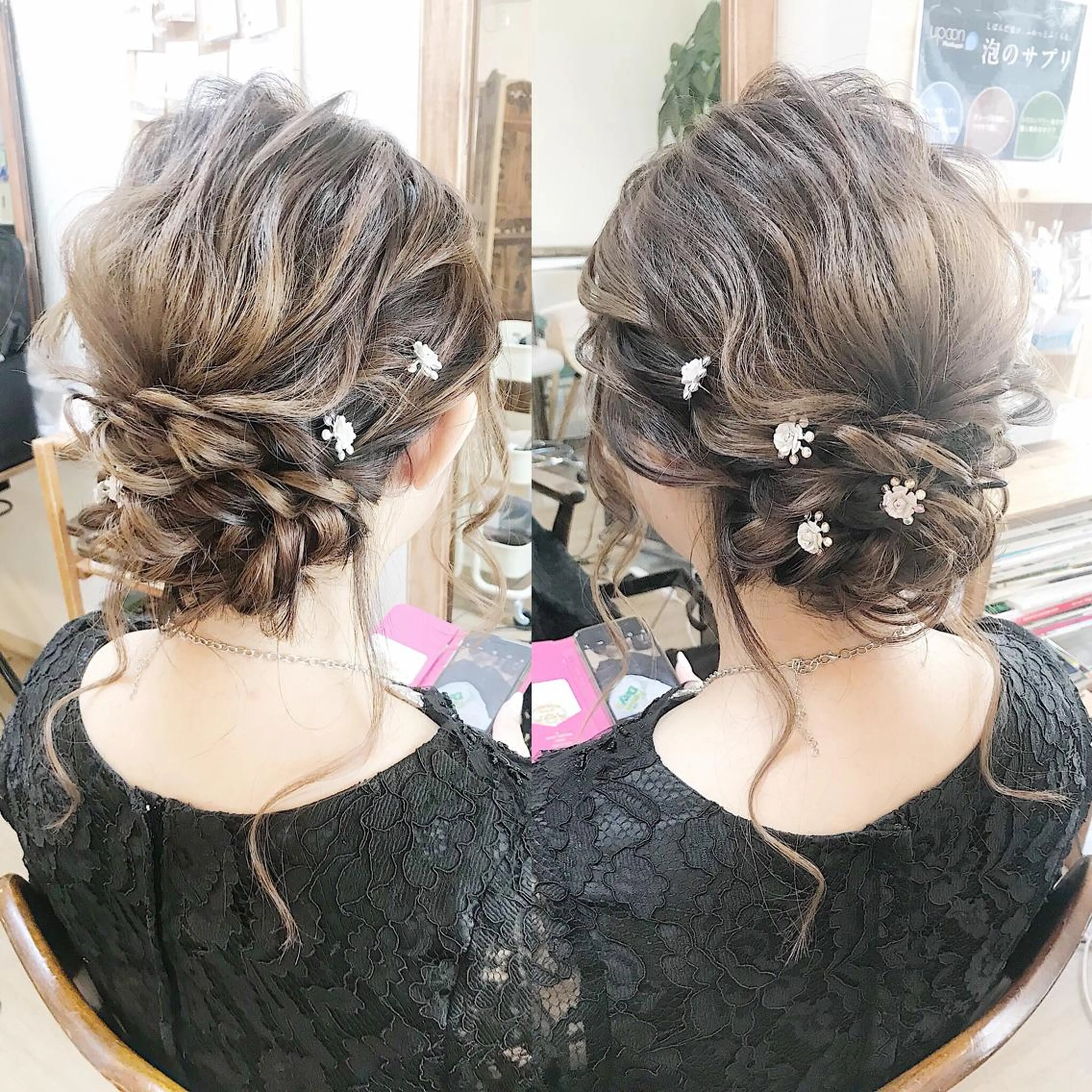 セミロング ヘアアレンジ 早朝✨ヘアセット 着付け/清水玲歌のヘアスタイル