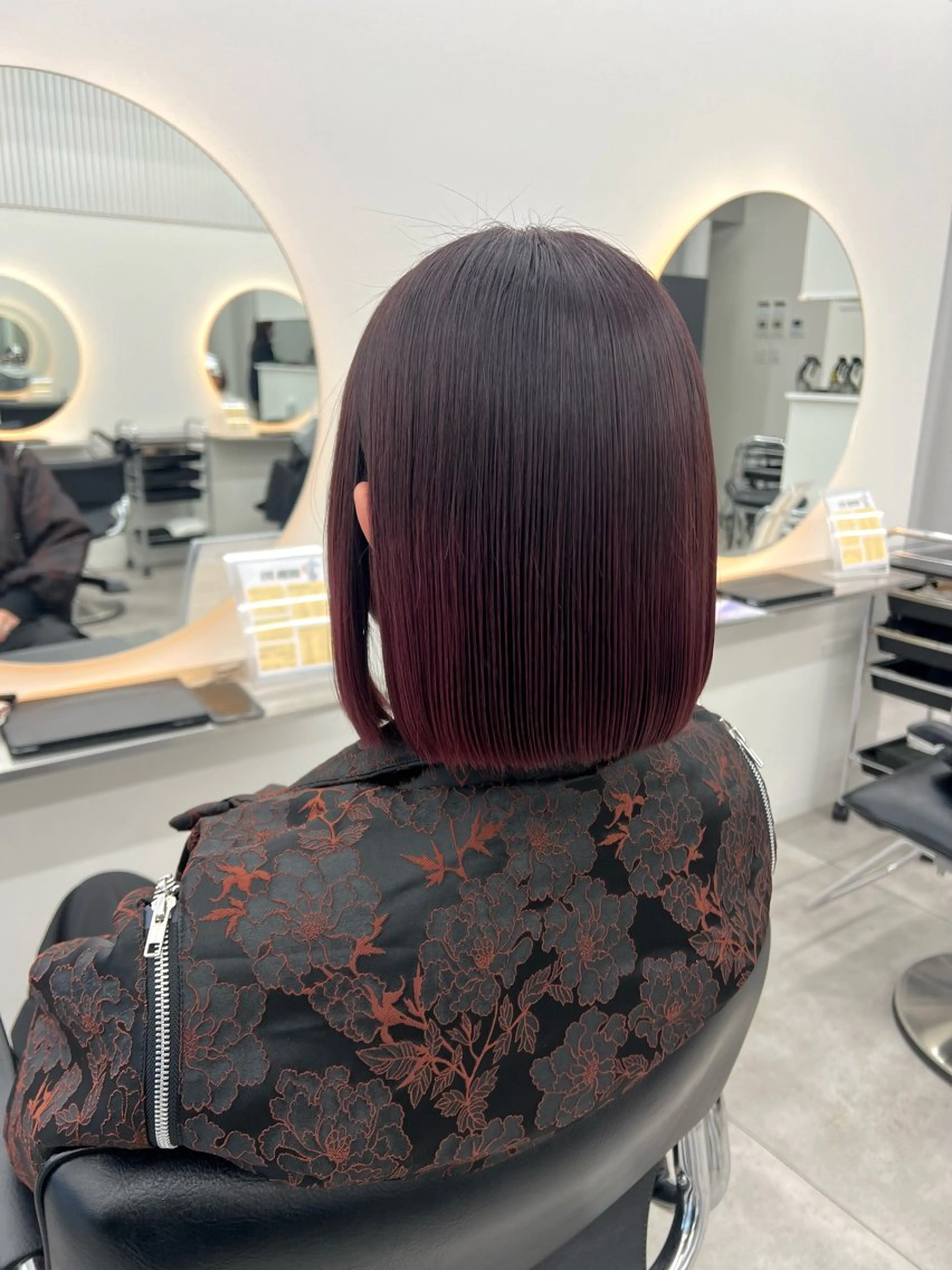 ショート カラー レッドカラー ボブ メンズパーマ特化/髪 質改善艶カラー/椿原のヘアスタイル