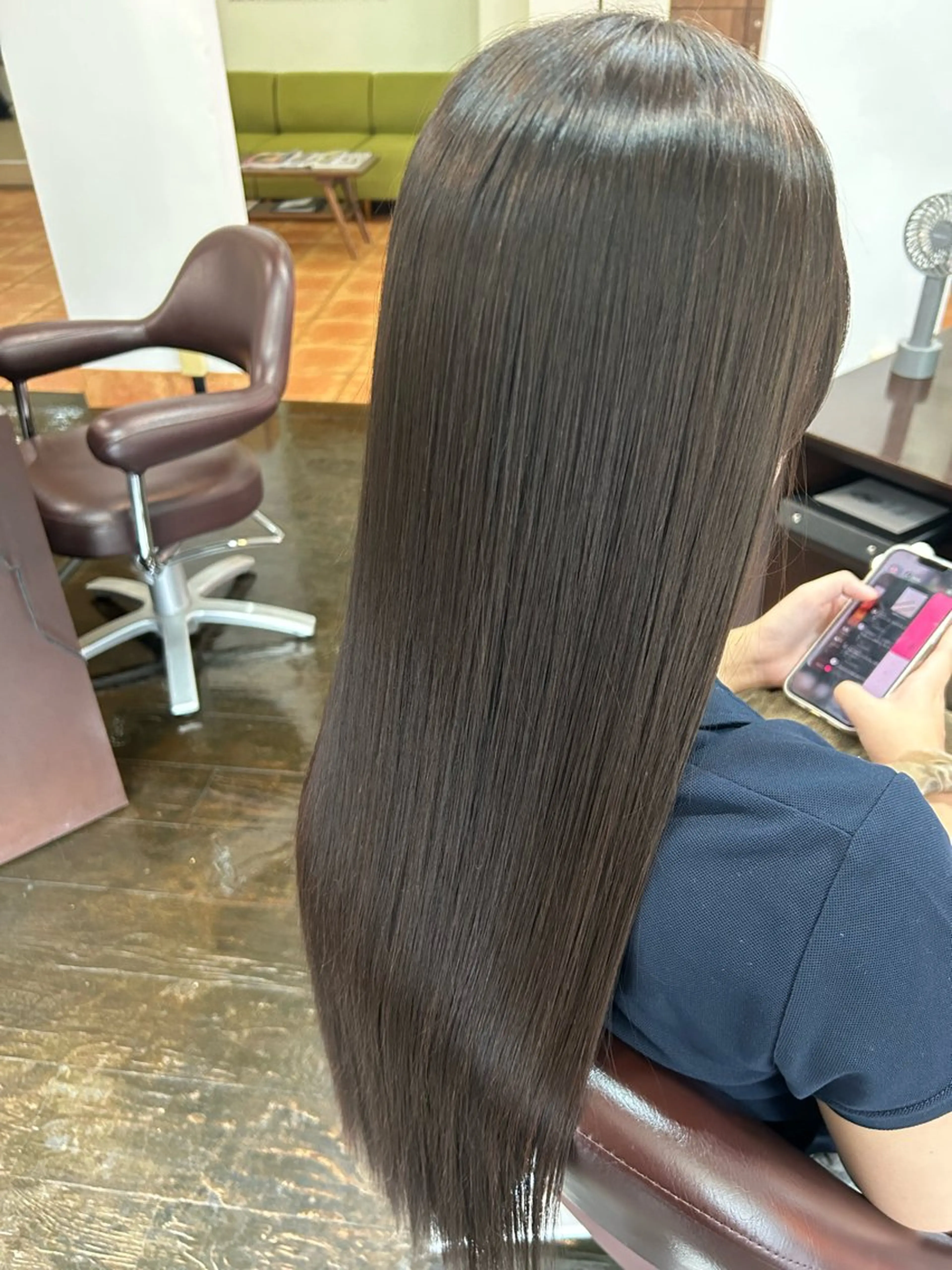 ロング ボブ ハイライト 髪質改善 レイヤーカット 縮毛矯正 カット 縮毛矯正 康本将輝 ♦️髪質改善♦️のヘアスタイル