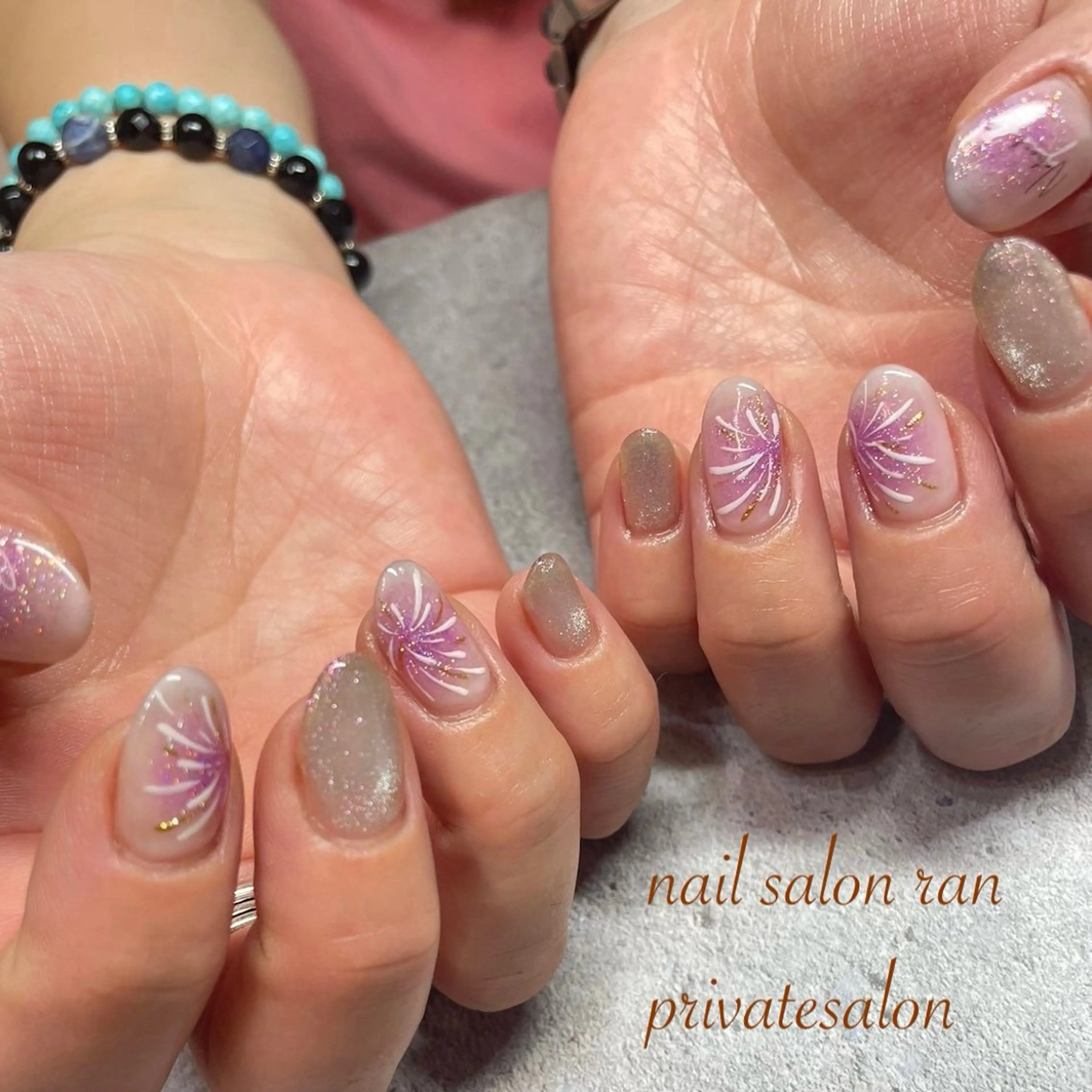 ネイル ゴールド ラメ(グリッター) シルバー nailsalon ranのネイルデザイン