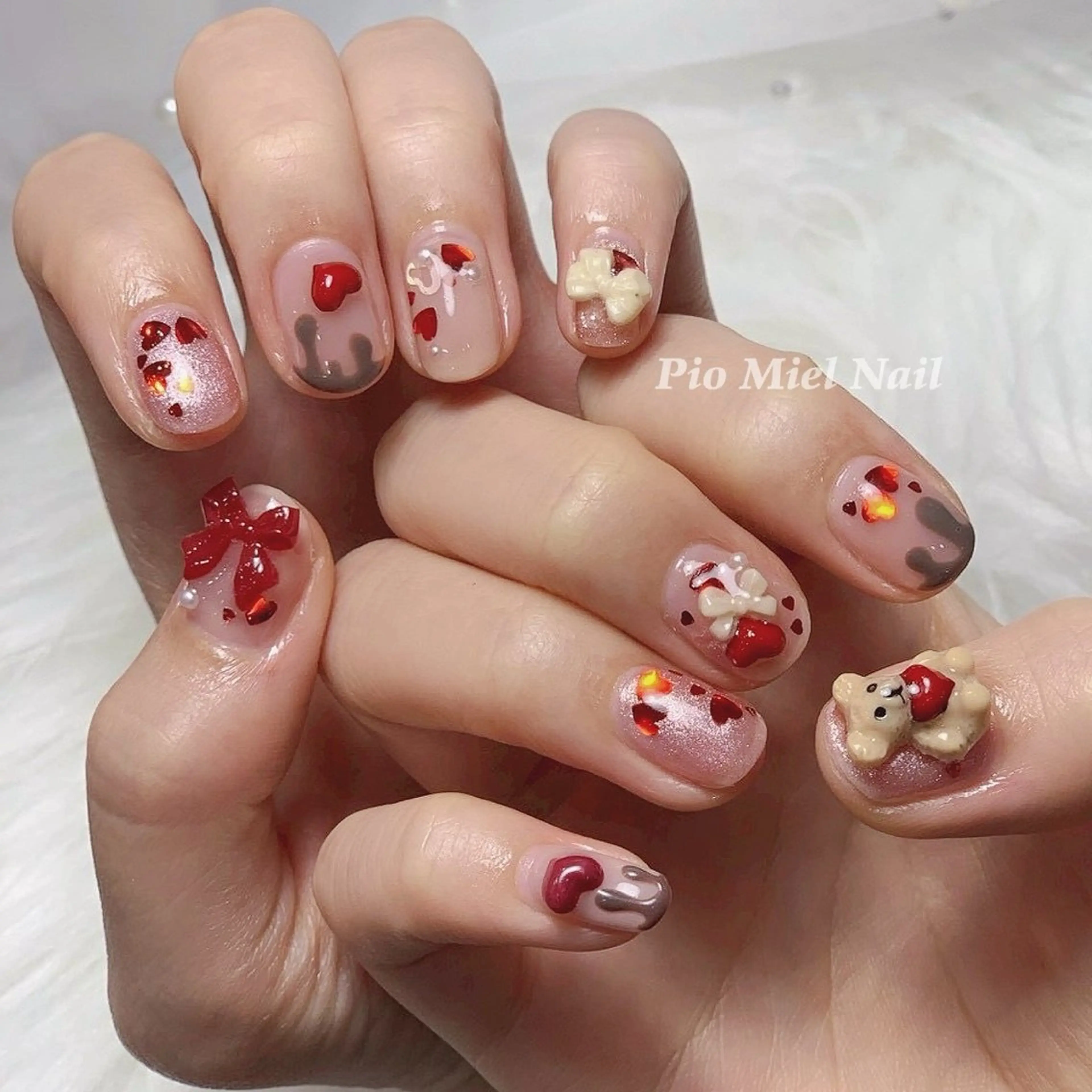 ネイル ハンドネイル HANA 長さだしのネイルデザイン