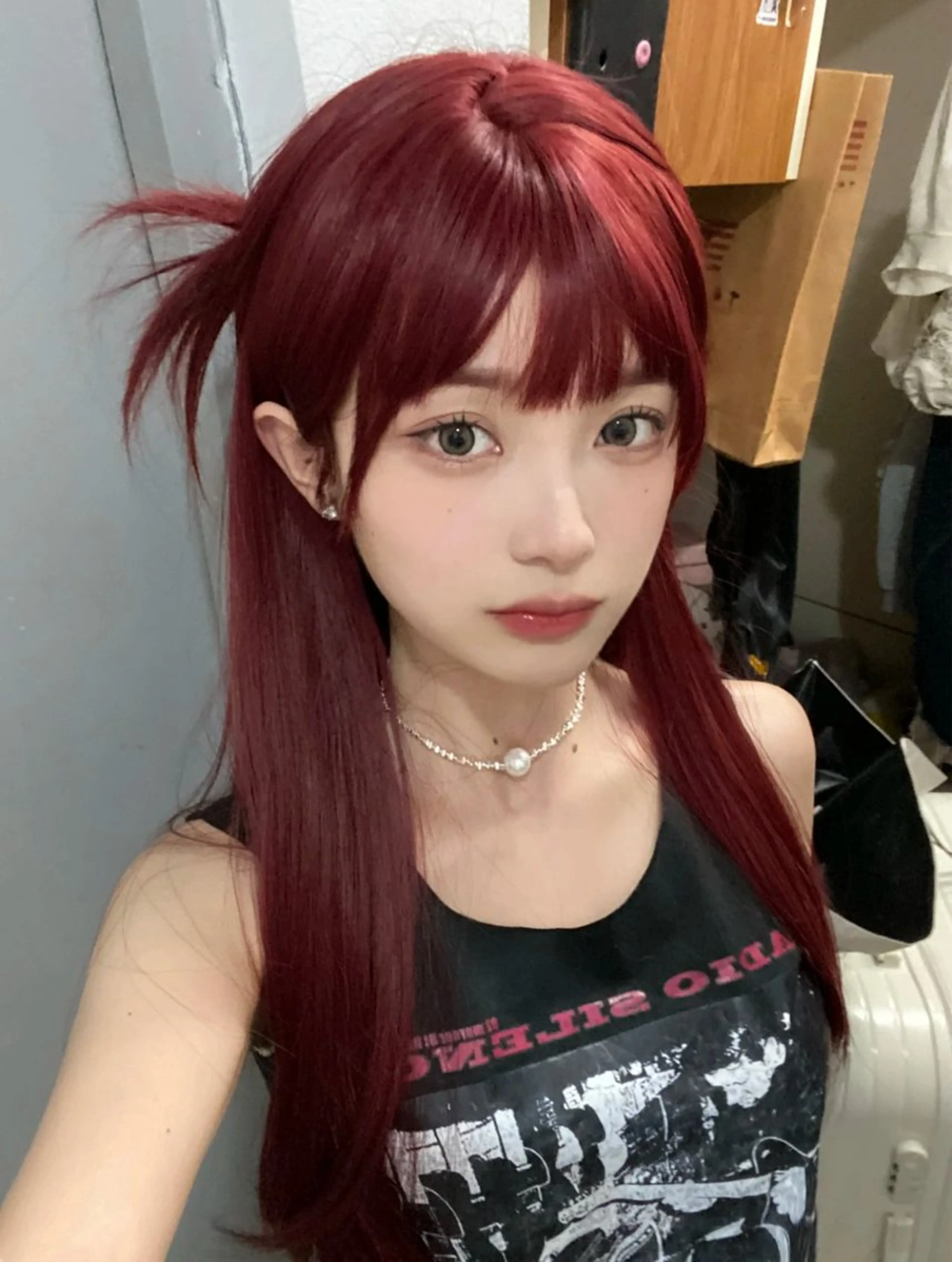 カラー ブリーチ ブリーチなしカラー ヘアカラー 韓国風レイヤーカラー ライムのヘアスタイル