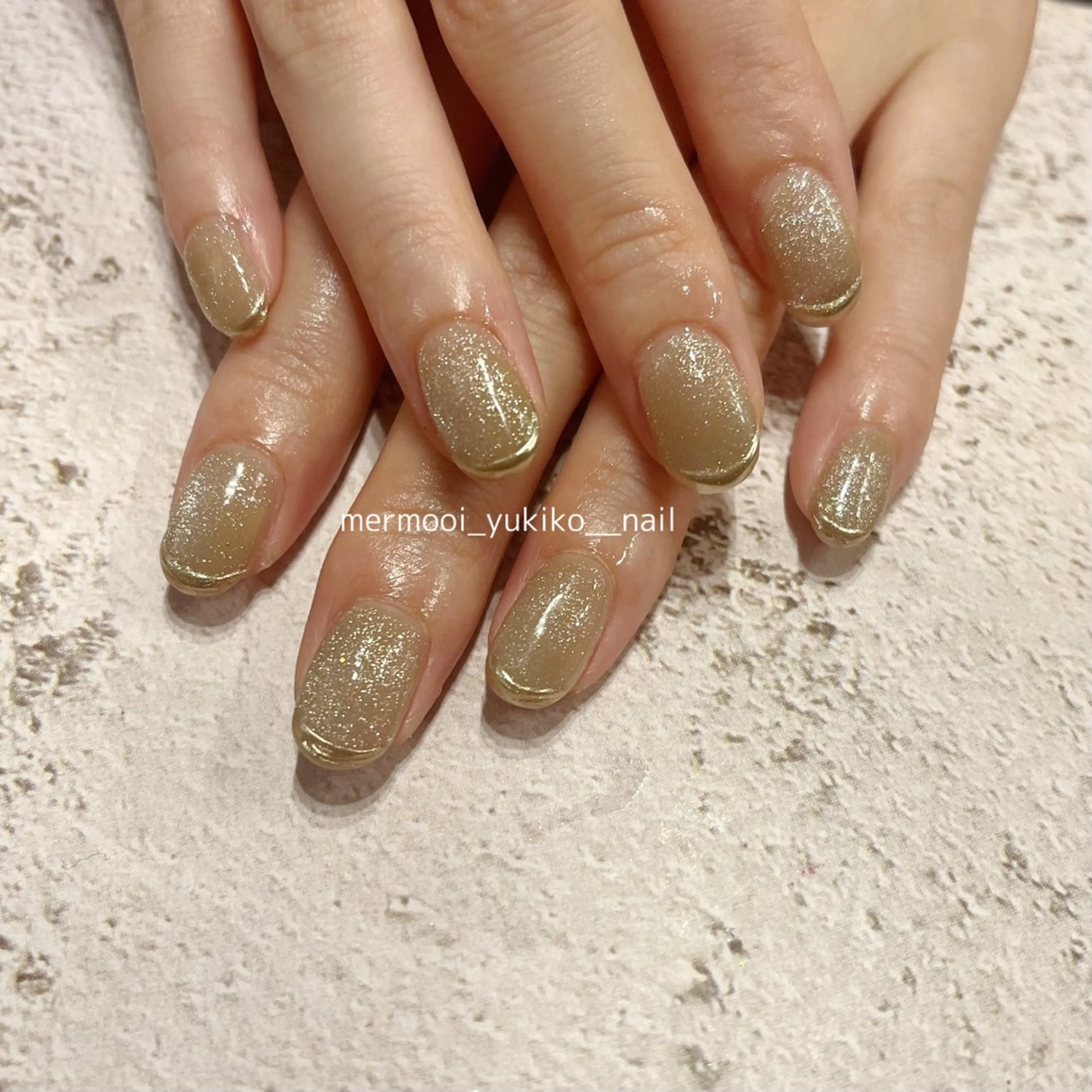 ネイル アートネイル フレンチネイル ジェルネイル キラキラネイル 韓国ネイル melumooi nailのネイルデザイン