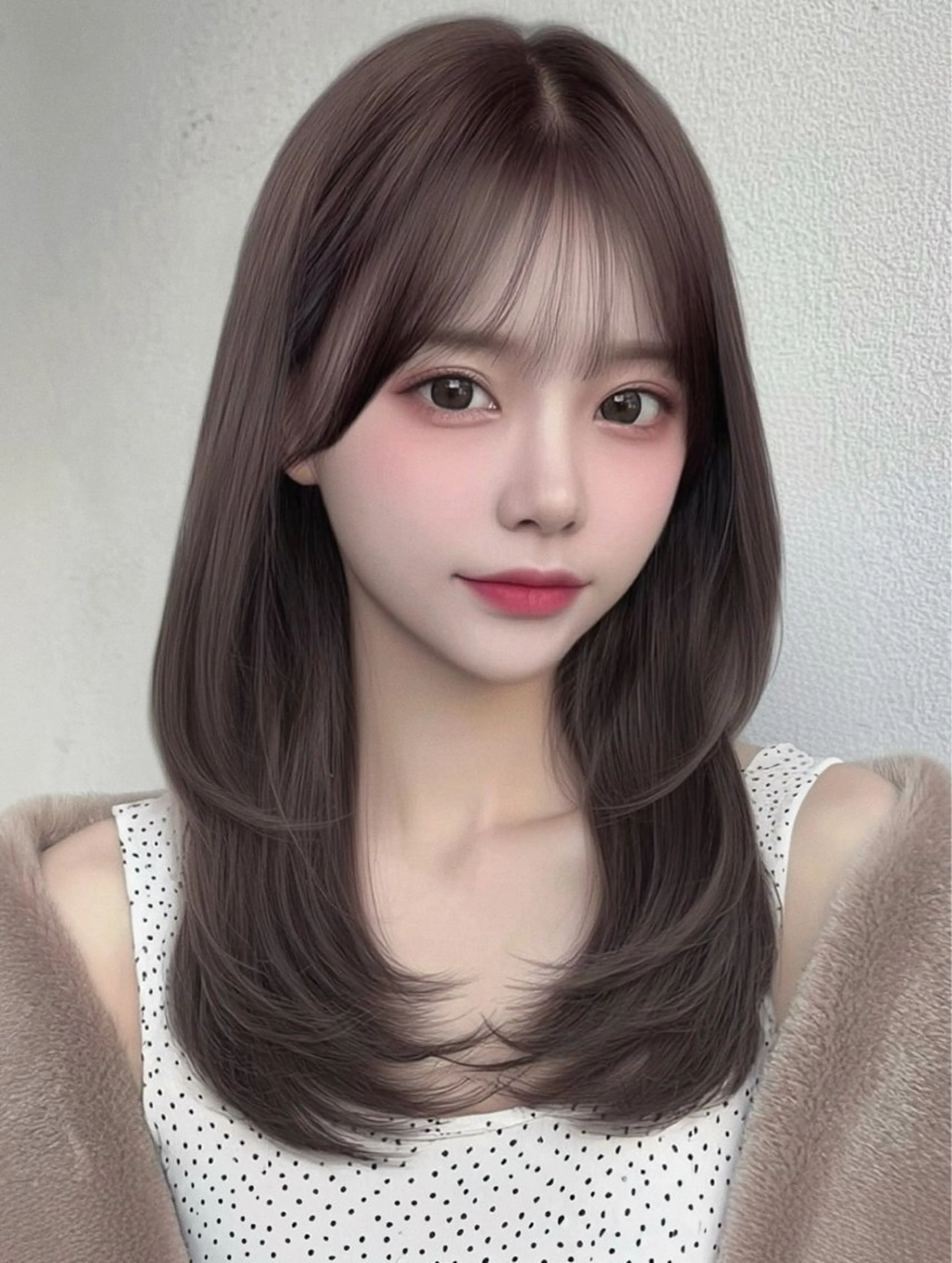 セミロング カラー 透明感カラー グレージュ 伸ばしかけ レイヤーカット カット ヘアカラー トリートメント Ami♡表参道/艶髪 ピンク/盛れカットのヘアスタイル