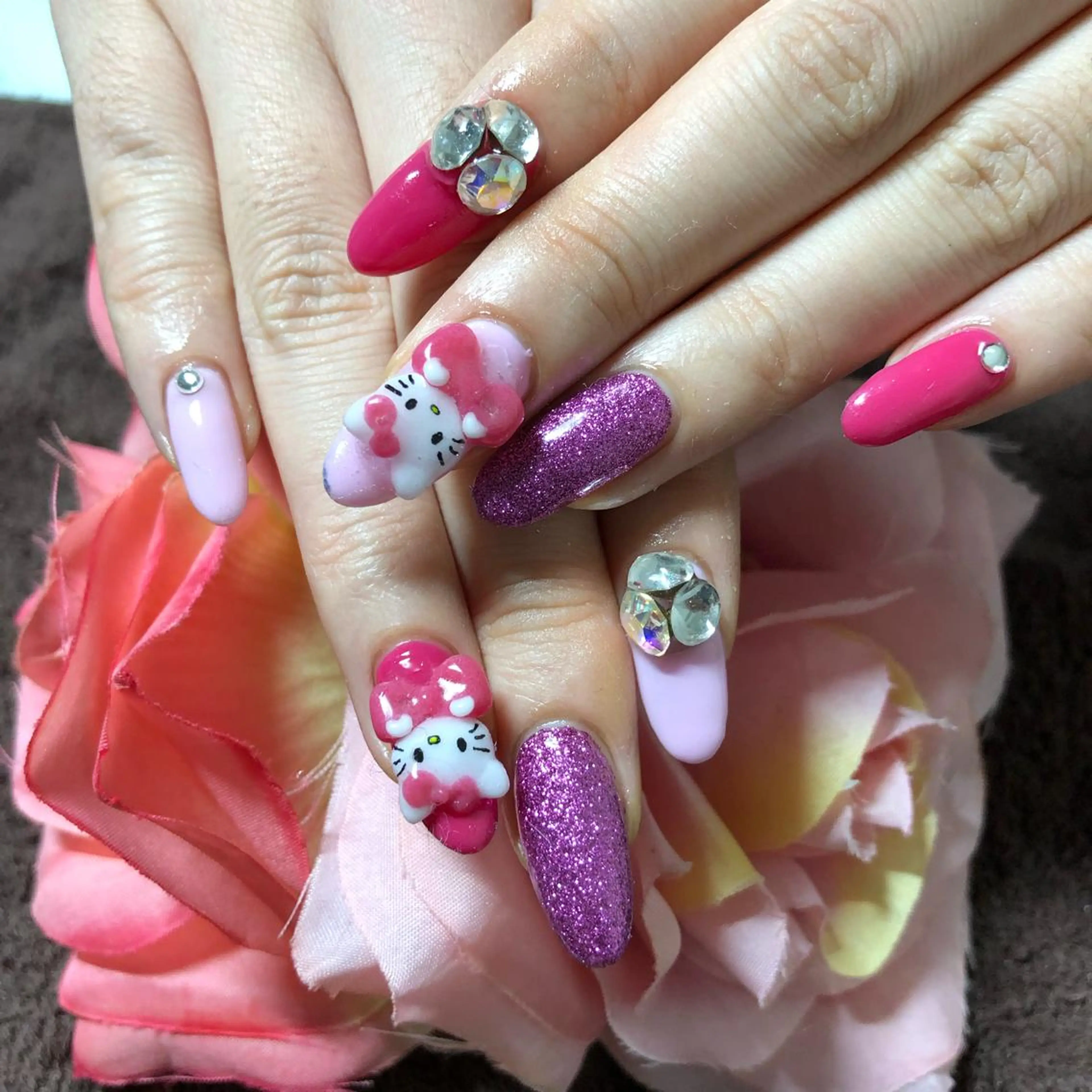 ショート ネイル ストーンネイル 《LB》ラブリエ Nail&eyeのマツエク・マツパデザイン