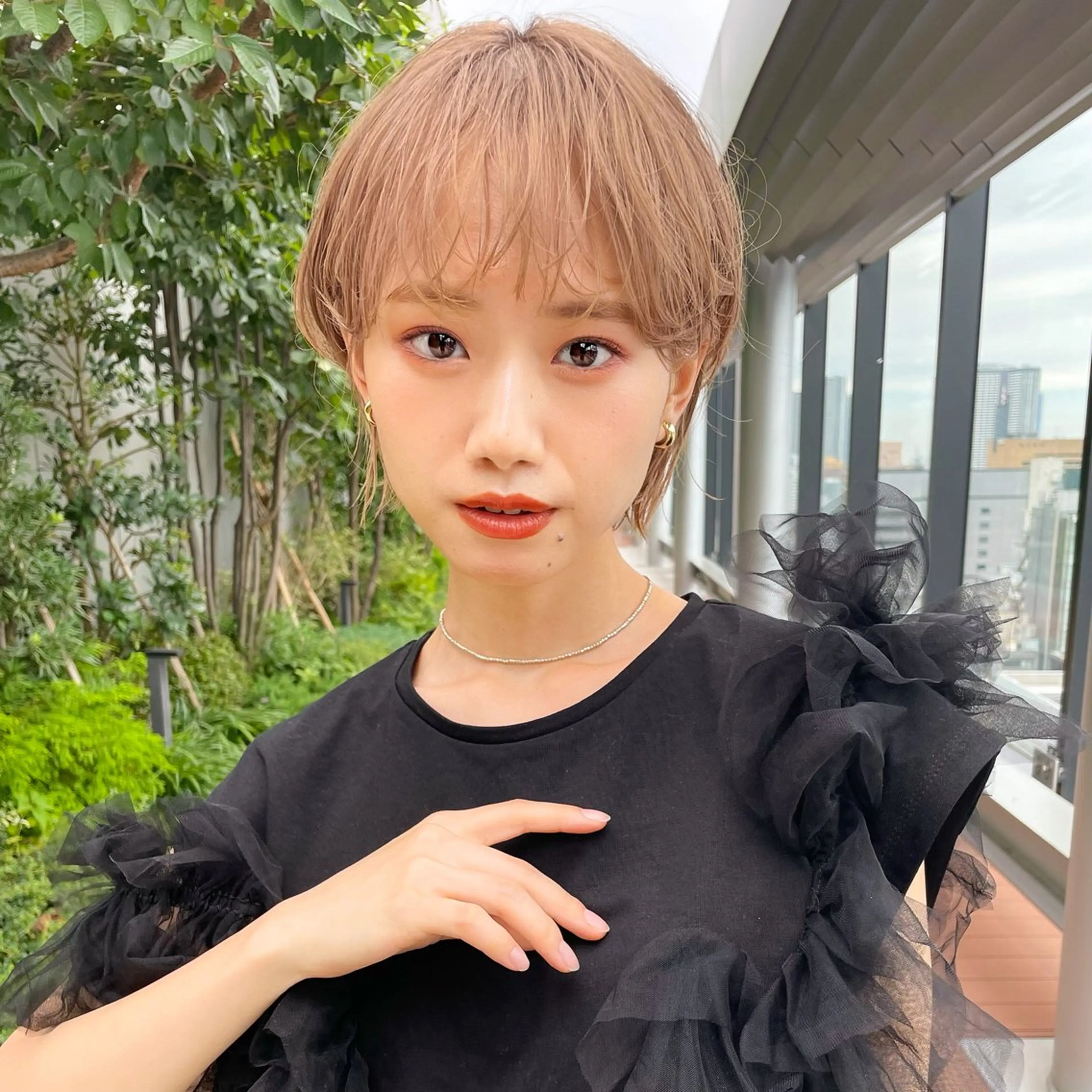 ショート パーマ ショートヘア カット ヘアカラー レイヤー/ショート透 明感カラー/西田祐賀のヘアスタイル