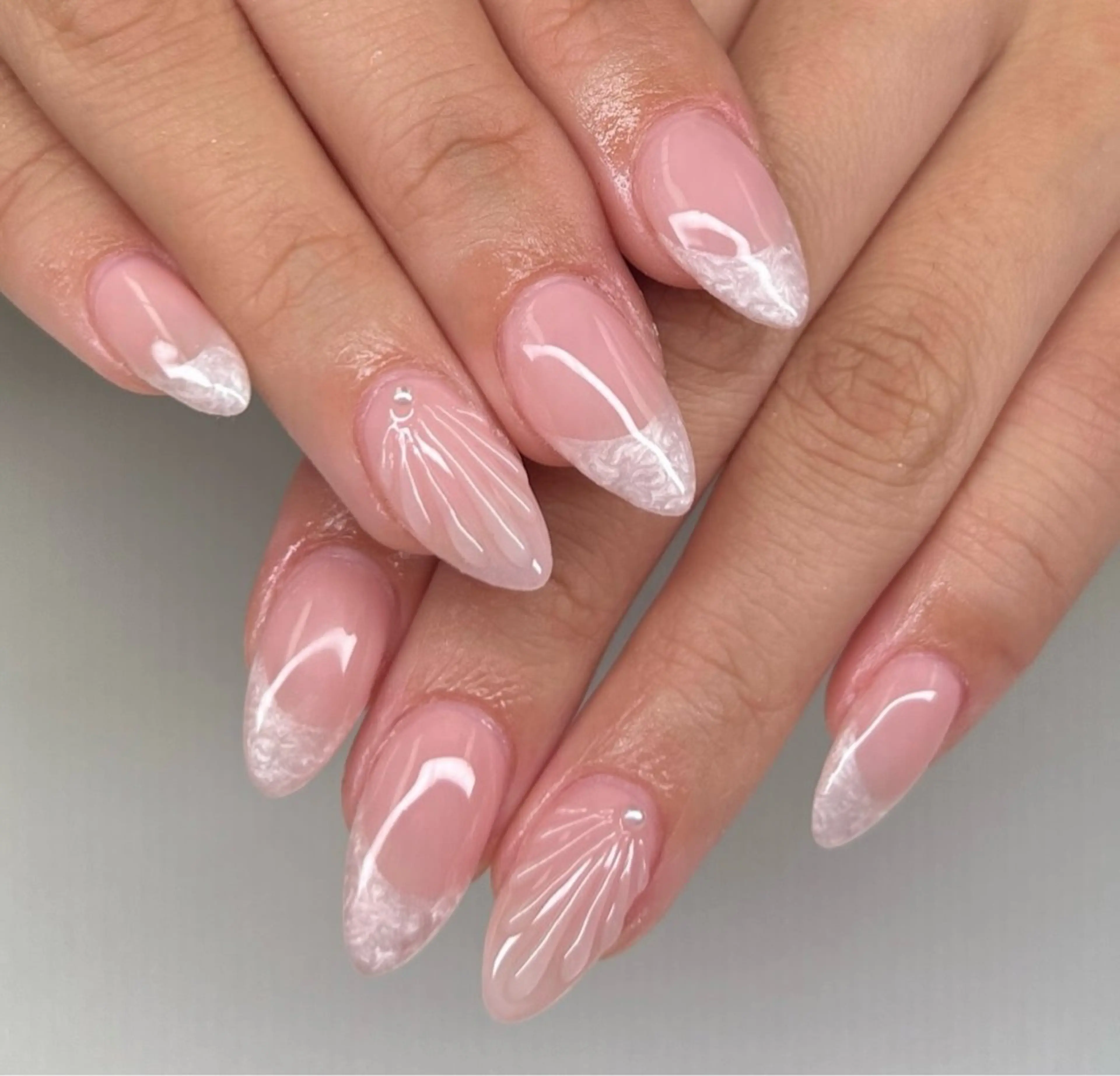 ネイル 韓国ネイル 持ち込み ニュアンスネイル ネイルチップ ハンドネイル TABI ANA.CHUOのネイルデザイン