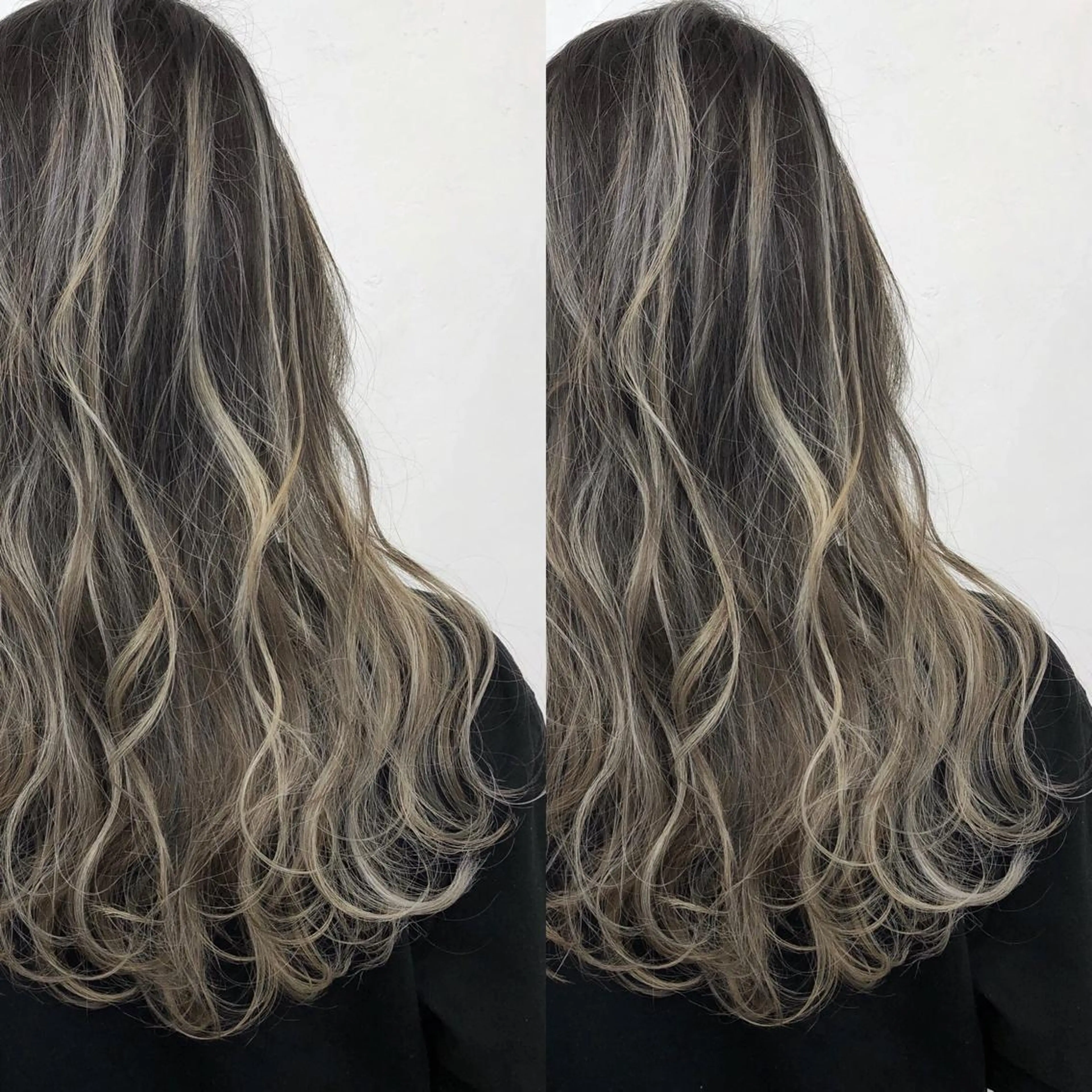 ロング カラー バレイヤージュ ハイライトカラー ハイライト レイヤーカット ヘアカラー トリートメント ブリーチカラーレイヤ ーカット🦋annaのヘアスタイル