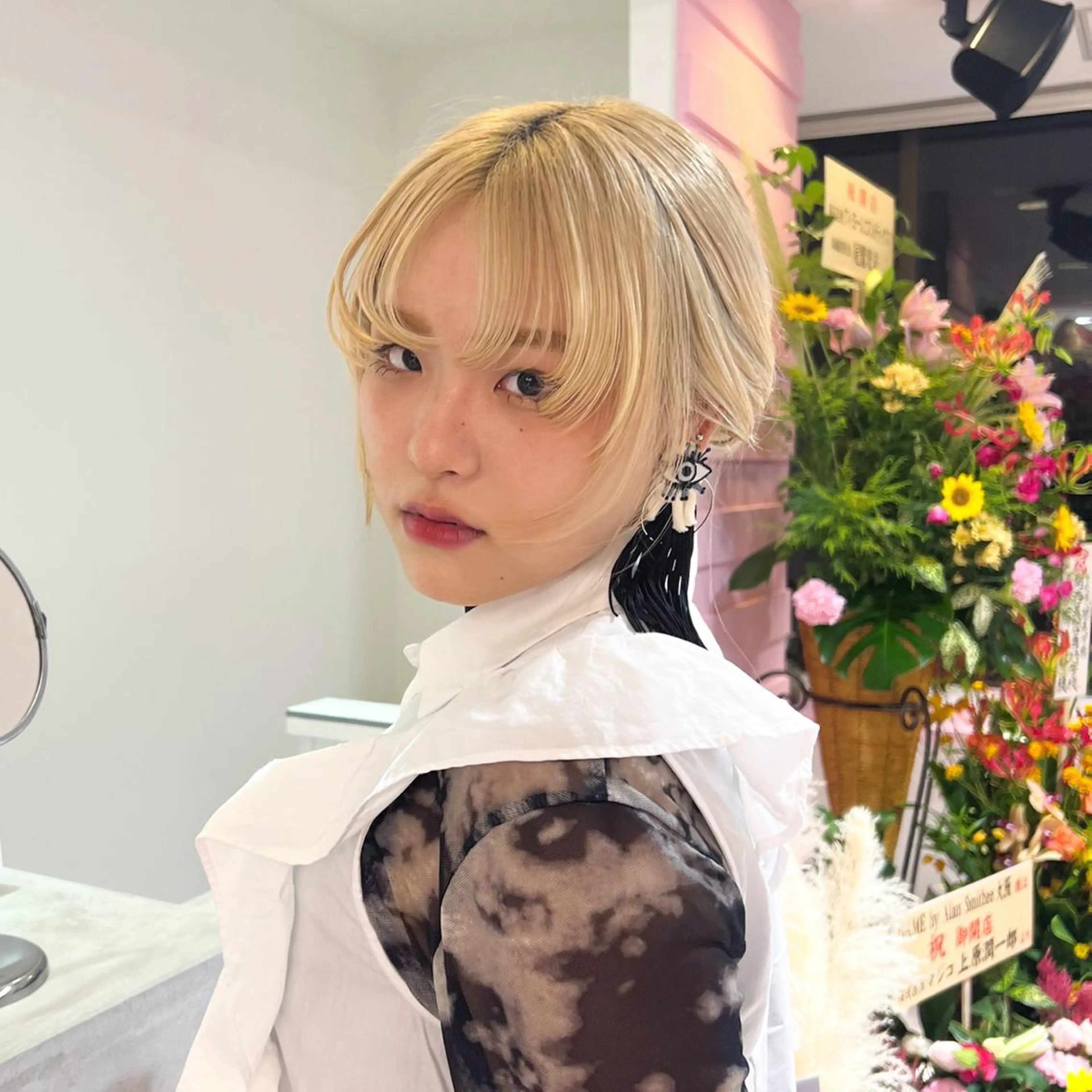 ミディアム カラー ブロンド 透明感カラー 🎀ダブルカラー/ ピンク×ガーリー🎀のヘアスタイル