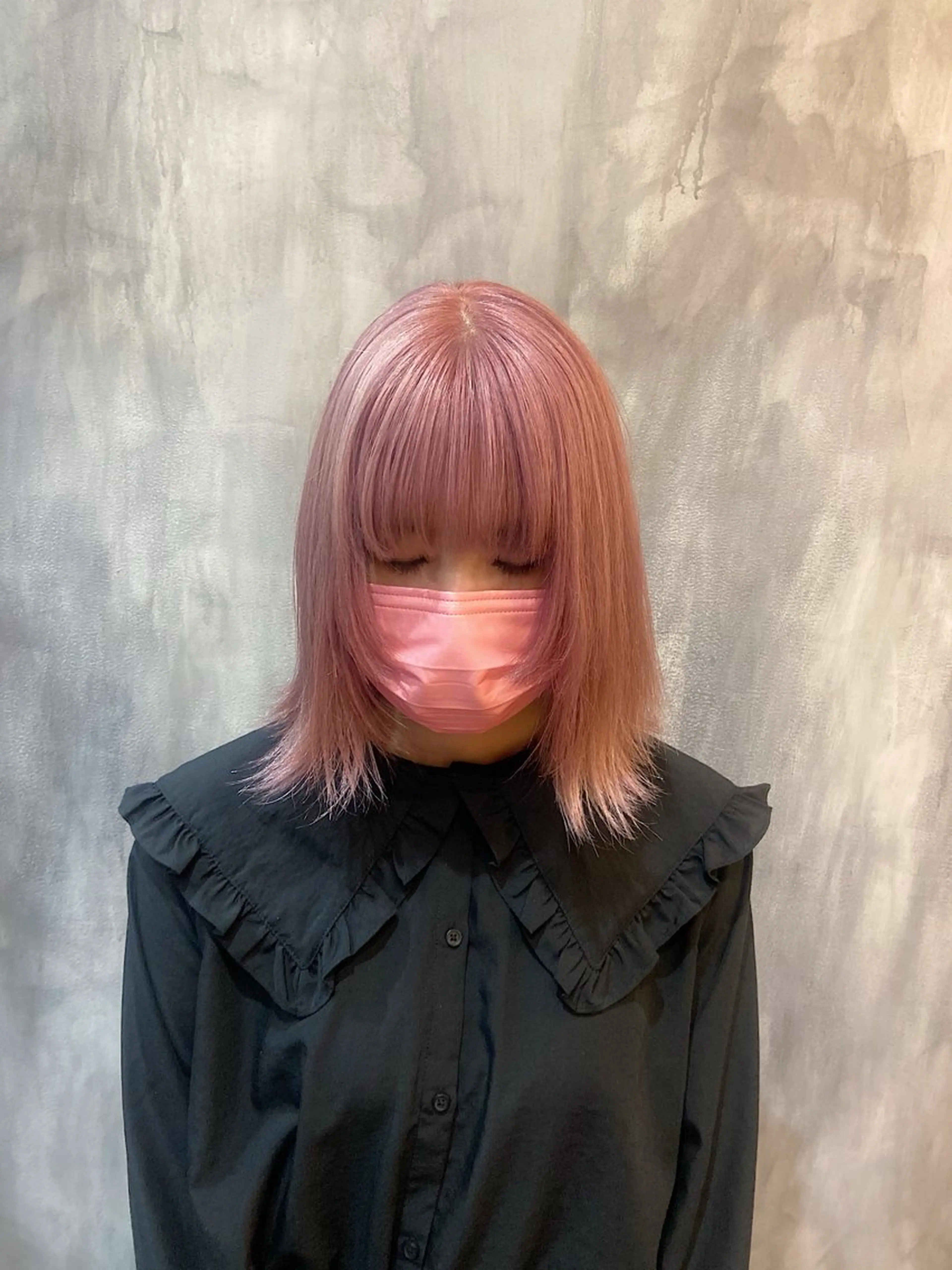 ショート カラー ピンクカラー ホワイトピンク ヘアカラー デザインパーマ 藤田和樹のヘアスタイル