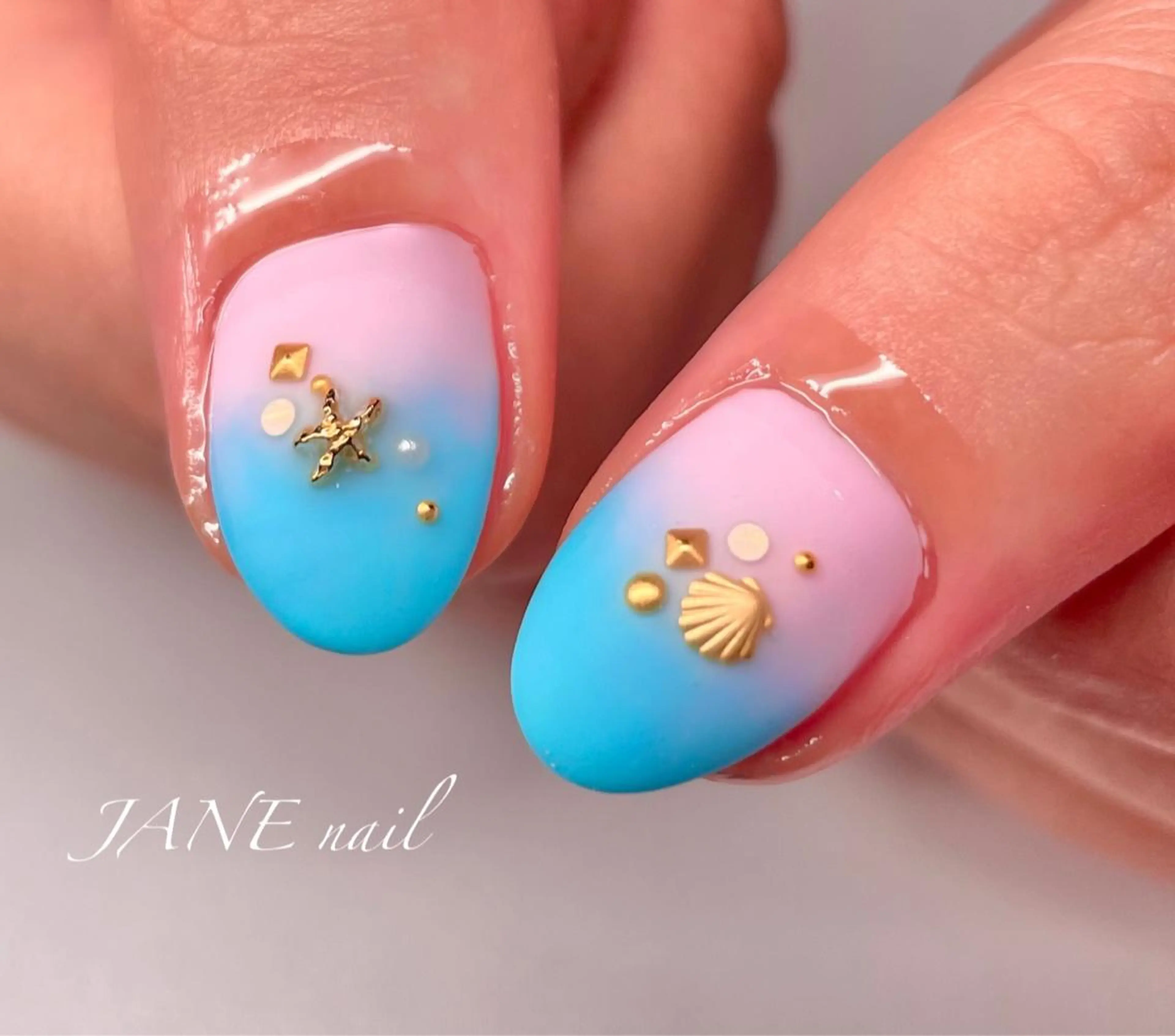 ネイル フットネイル マットネイル パステルネイル 夏ネイル ハンドネイル Nail Salon JANEのネイルデザイン