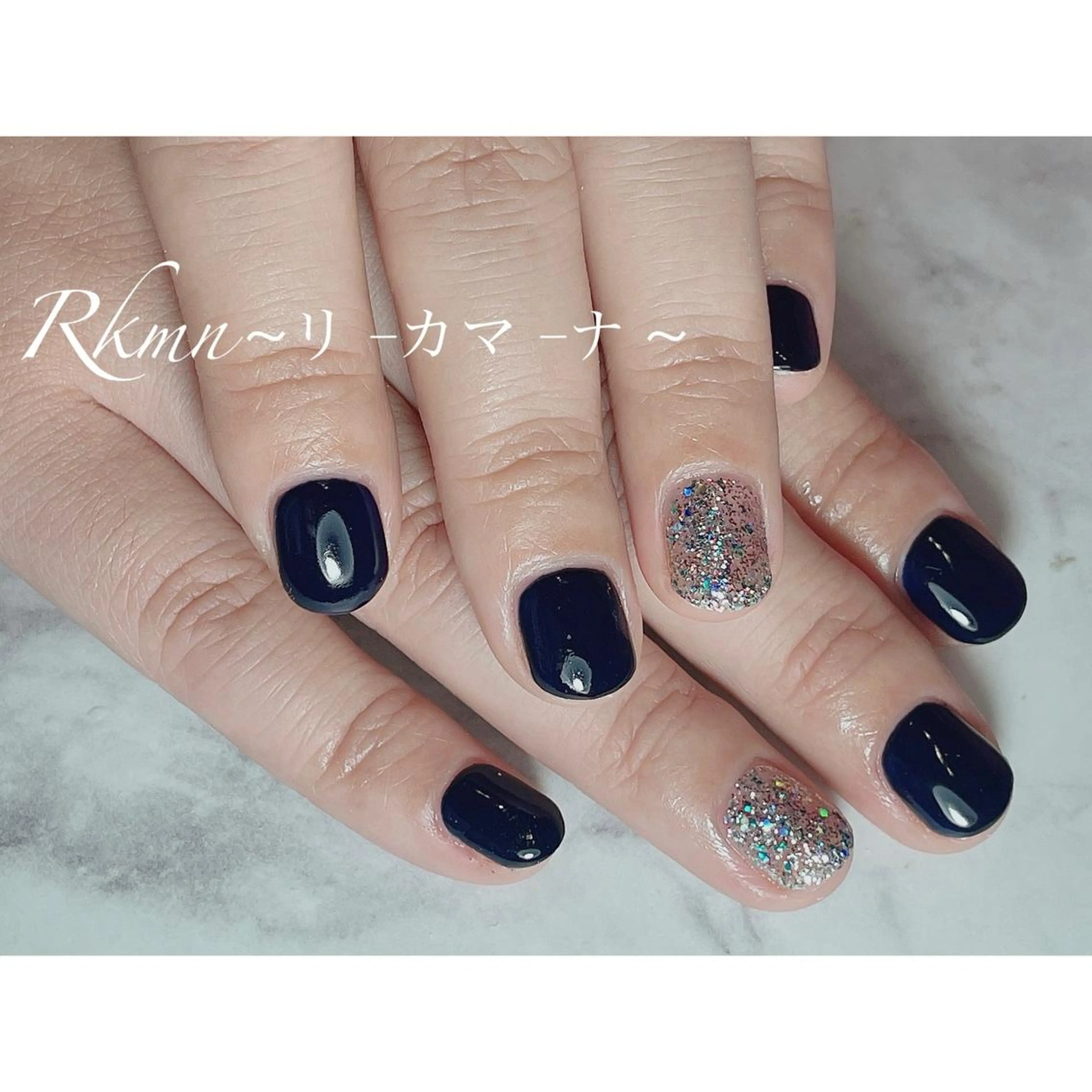 ネイル アートネイル ラメ(グリッター) シンプルネイル 春ネイル ハンドネイル フットネイル ハンドケア Rkmn ~リ-カマ-ナ~のネイルデザイン
